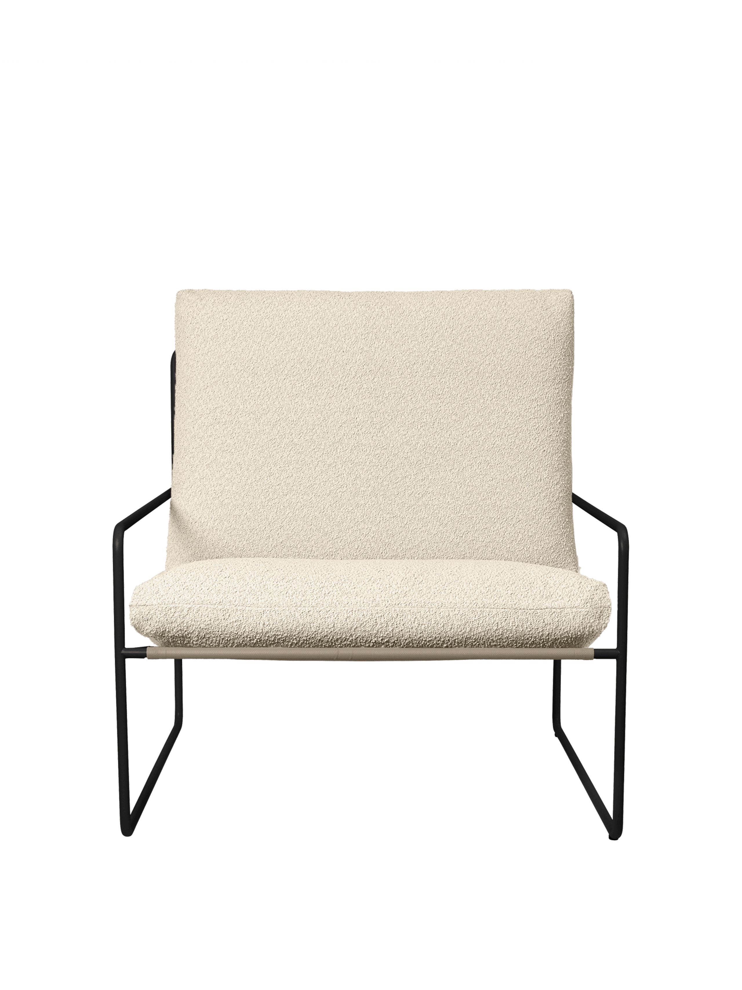 Ferm Living - Lavaggio del corpo - Desert 1-seater Pure Bouclé - Black/Off-white
