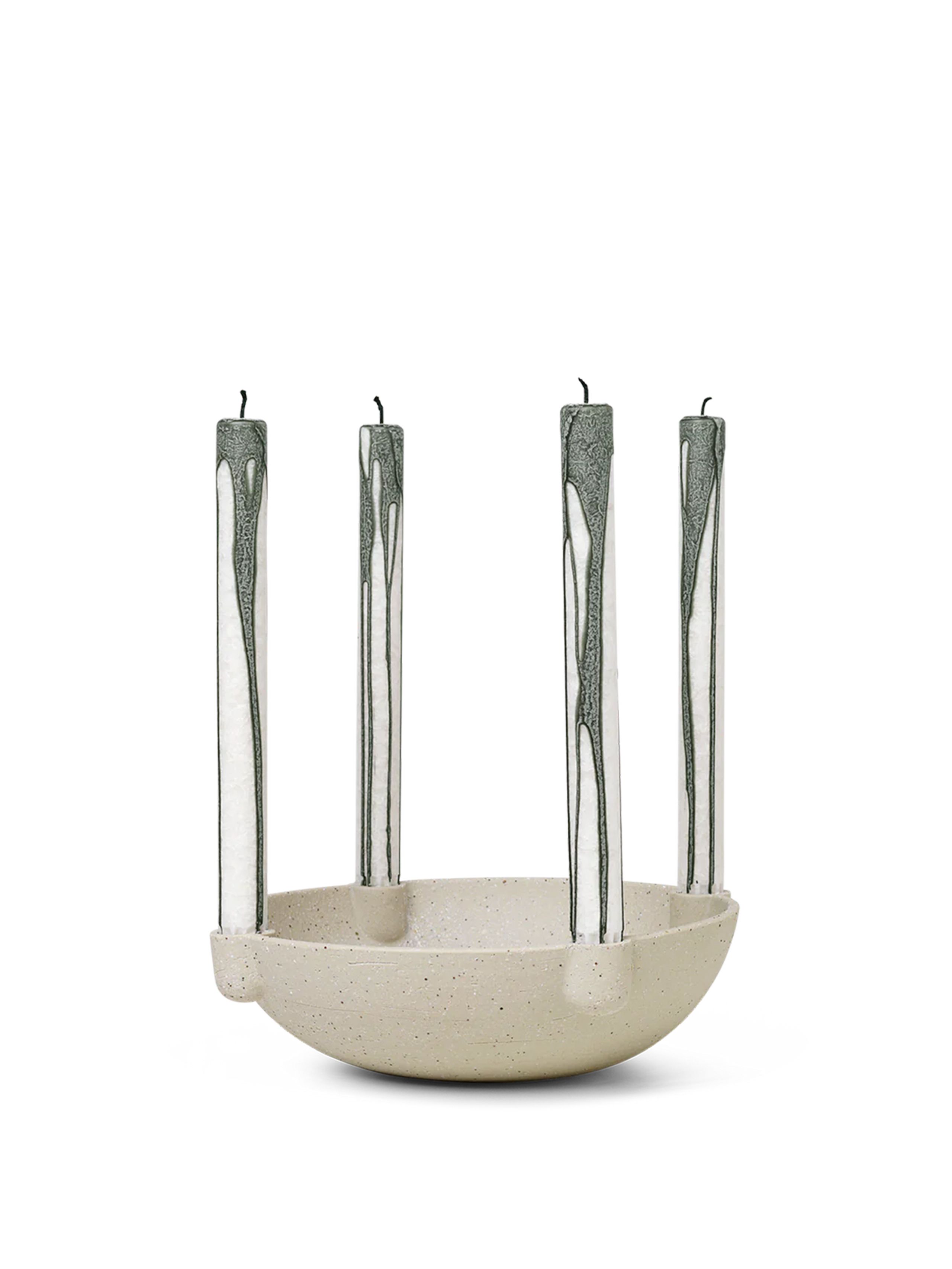Ferm Living - Candle holder - Bowl - Light Grey
