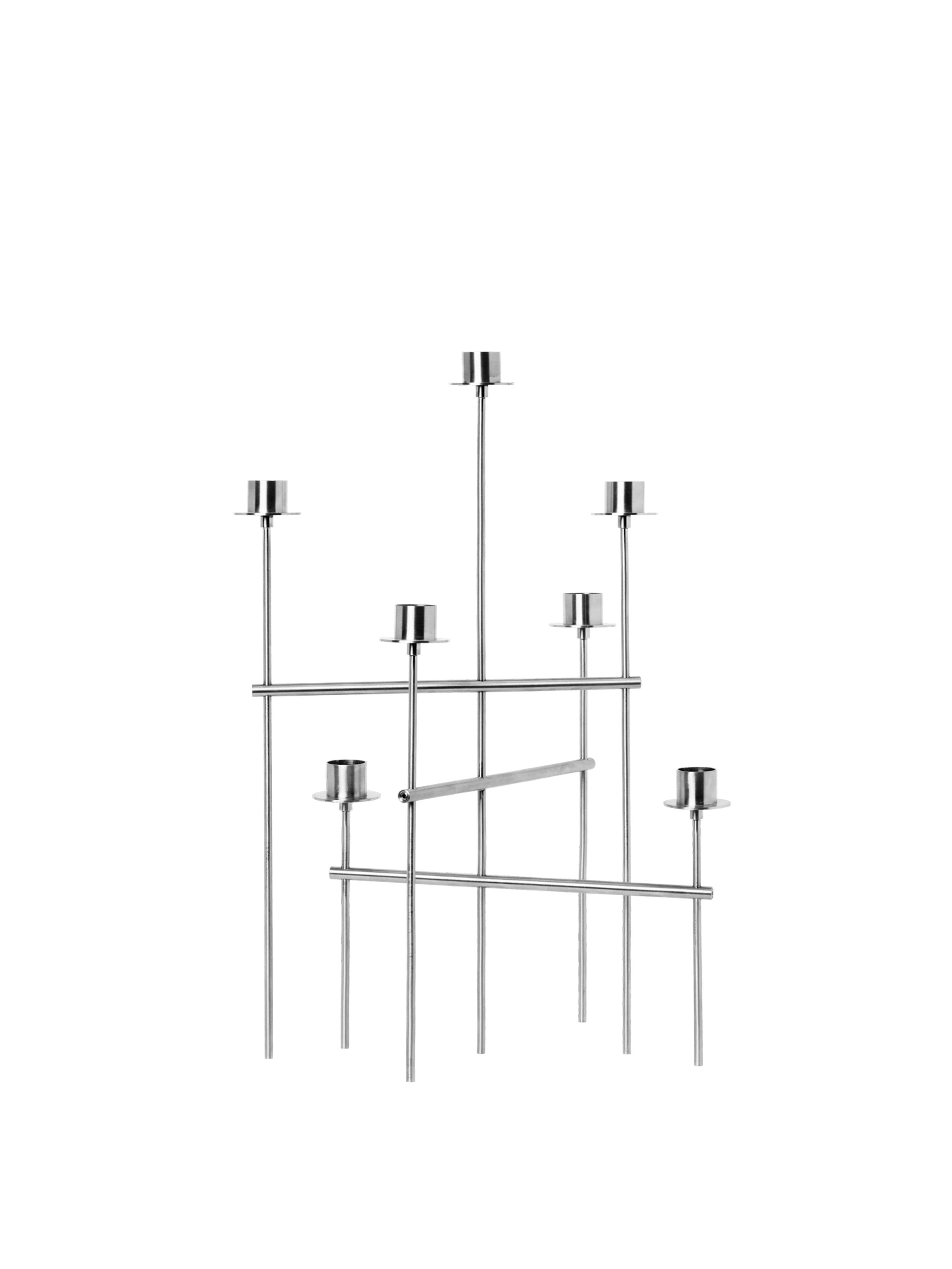 Ferm Living - Candle holder - Elysia Candelabra - Brushed Stainless Steel