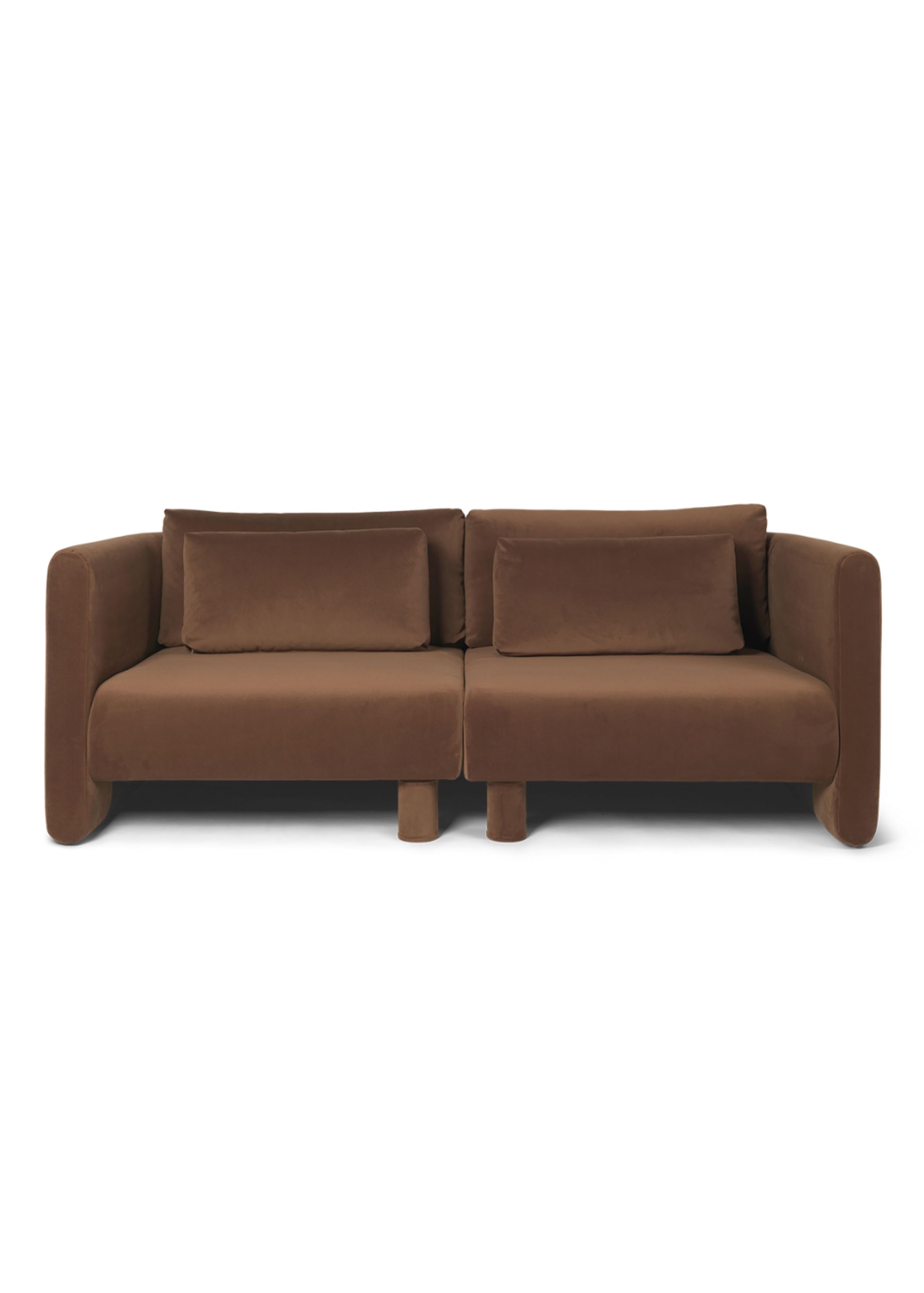 Ferm Living - Modulaarinen sohva - Dase Sofa - Armrest Right - Rich Velvet - 36 Soft Brown