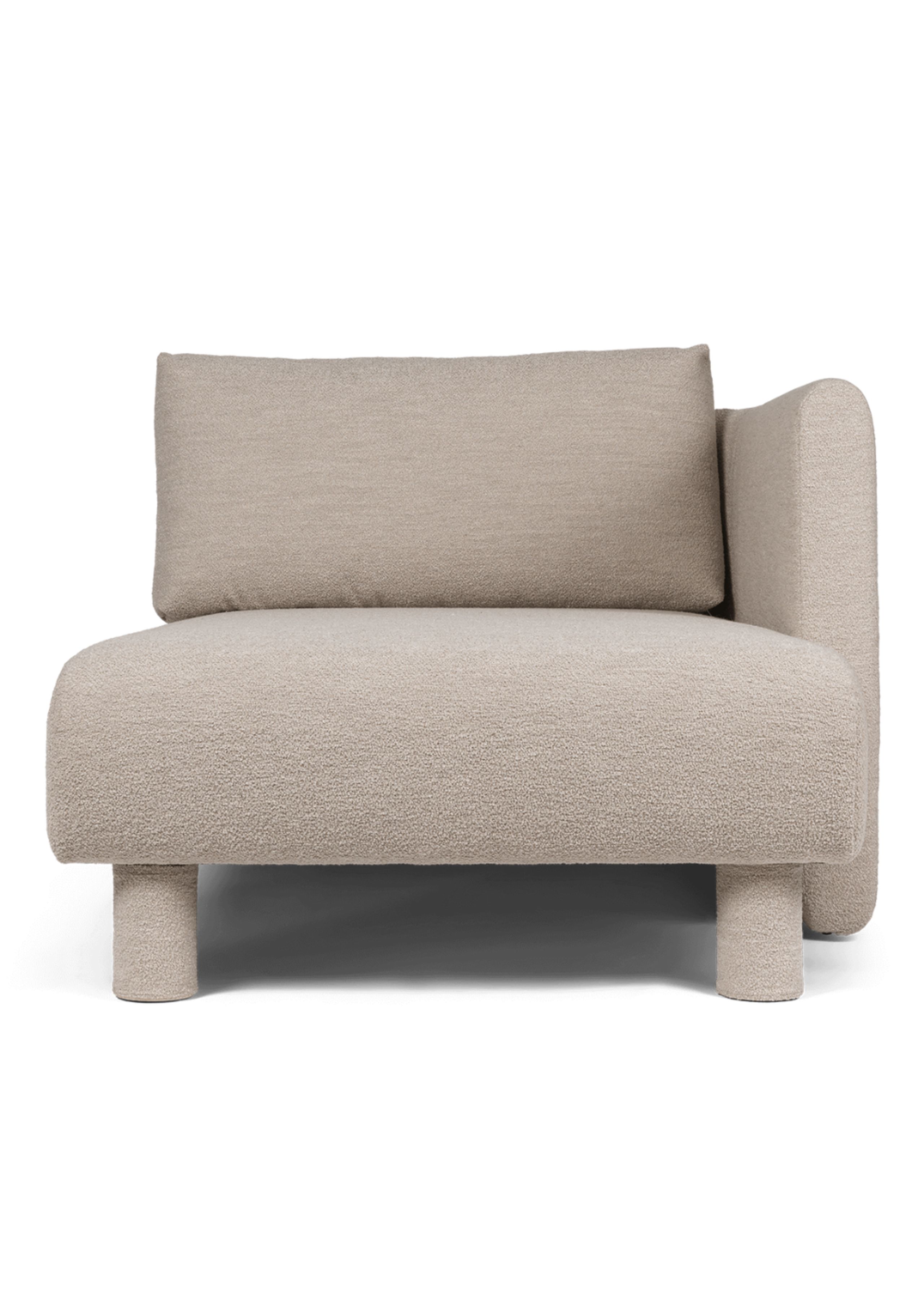 Ferm Living - Modulares Sofa - Dase Sofa - Chaise Long Right - Soft Bouclé - Natural
