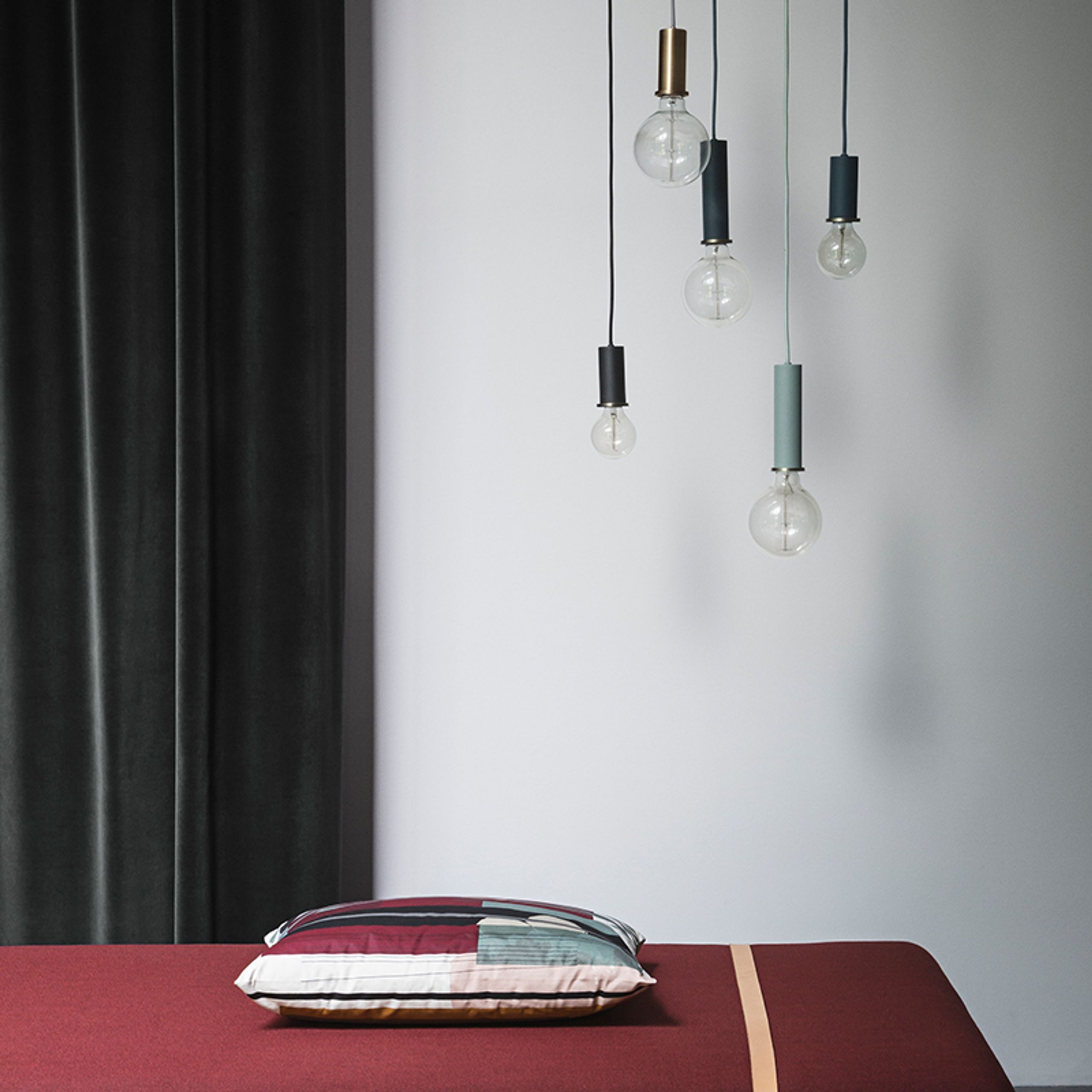 Ferm Living - Commuter - Collect a Light - Socket Pendant - Dark Blue - Low