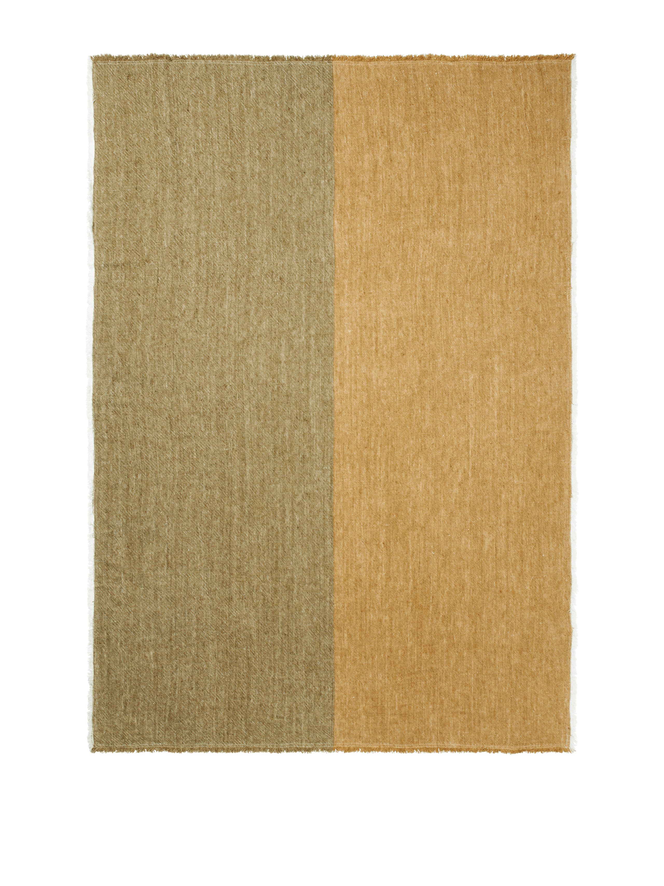 Ferm Living - Plaid - Pila Linen Throw - Khaki/Aged Gold