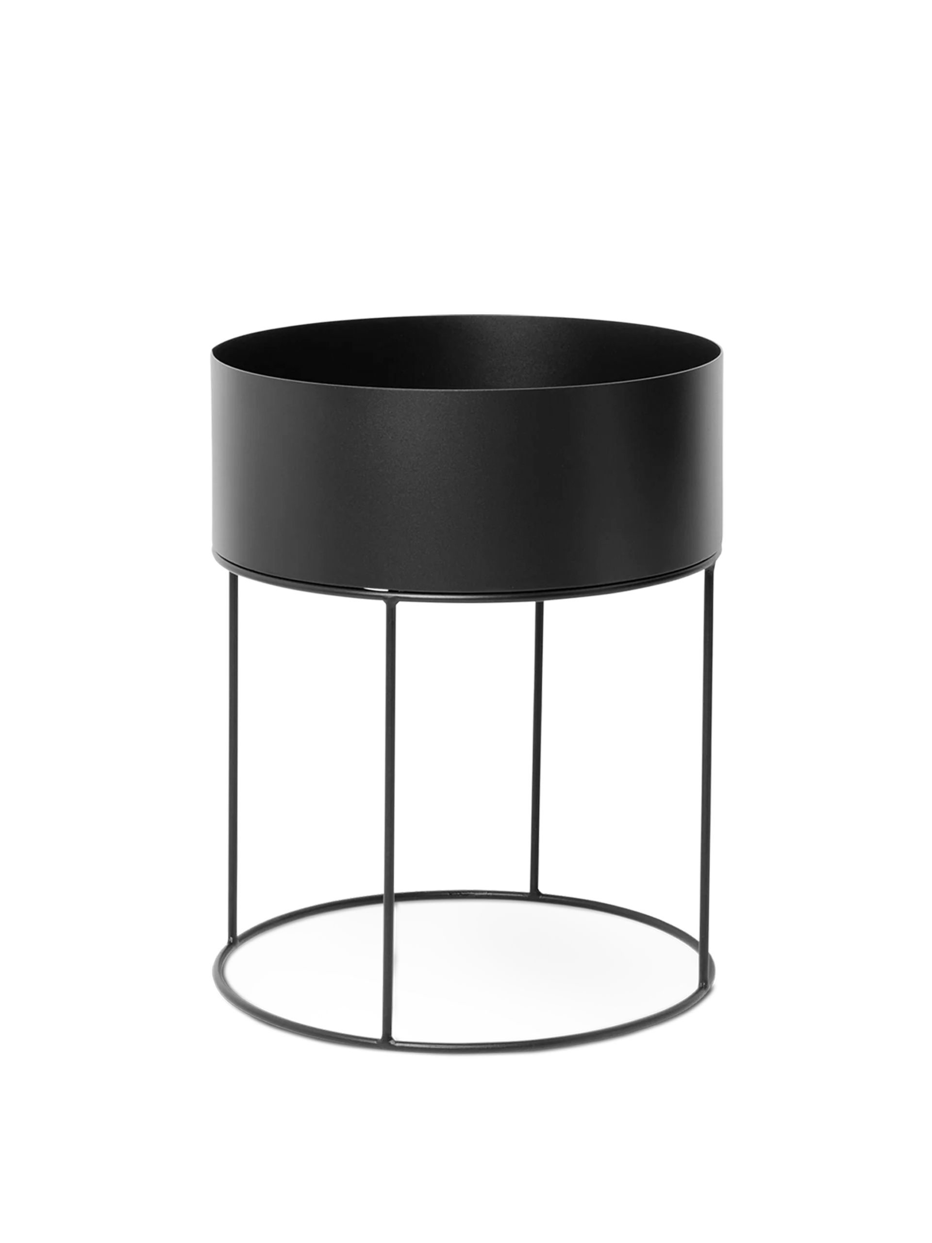 Ferm Living - Caja para plantas - Plant Box - Round - Round - Black