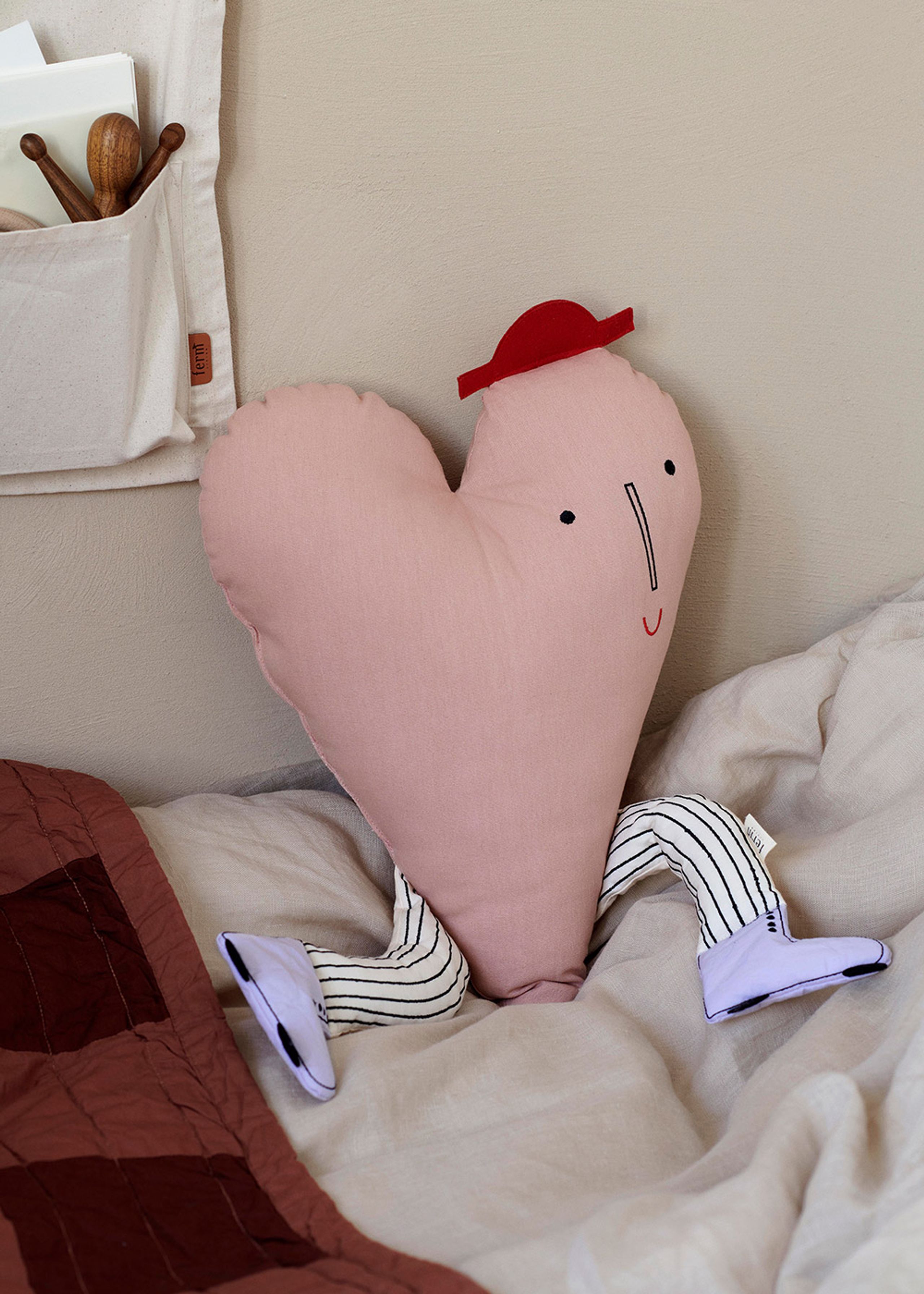Ferm Living - Pillow - Heart Cushion - Dusty Rose