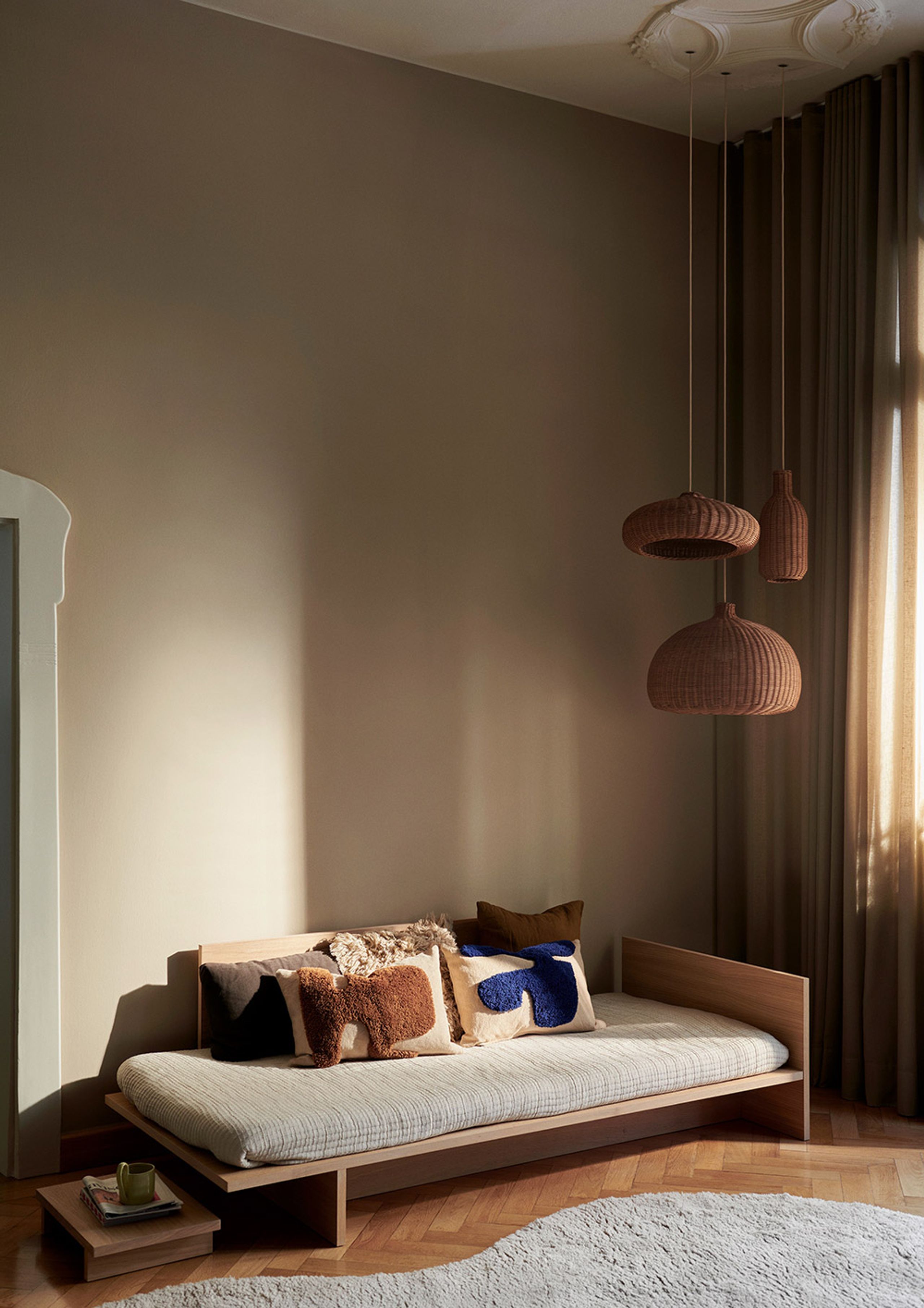 Ferm Living - Coussin - Lay Cushion - Sand / Dark Brown