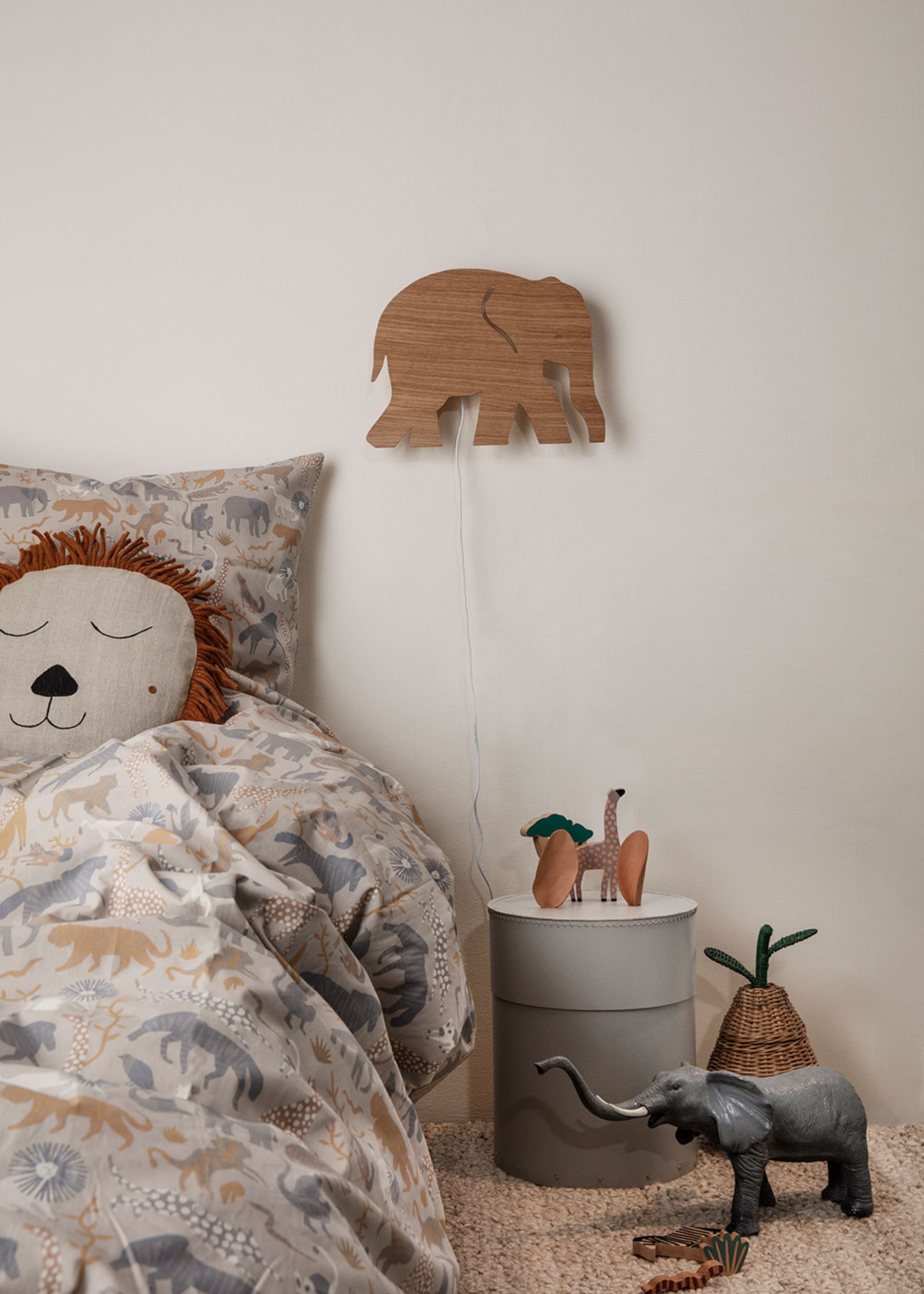 Ferm Living - Poduszka - Safari Cushion - Lion - Natural