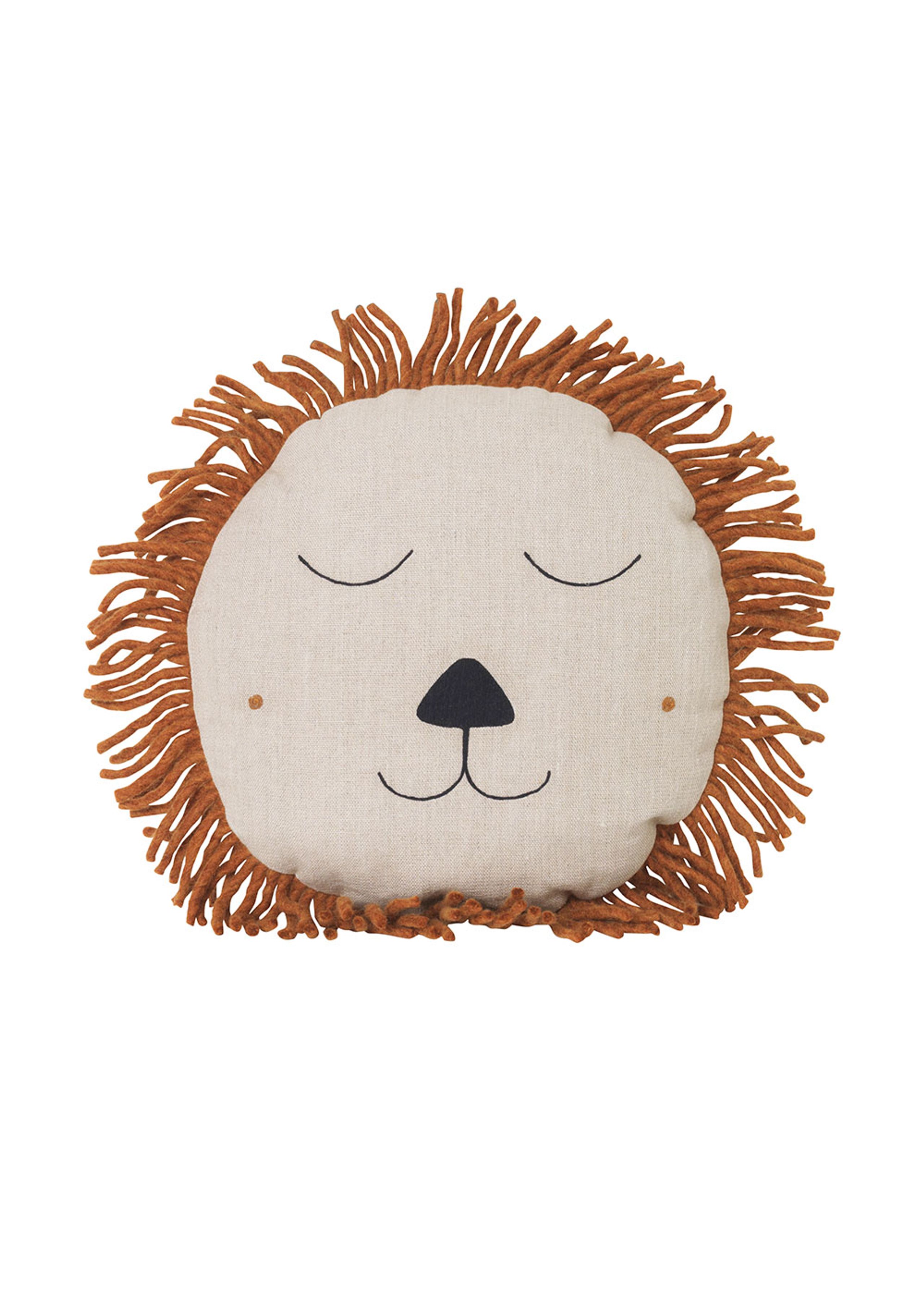 Ferm Living - Poduszka - Safari Cushion - Lion - Natural