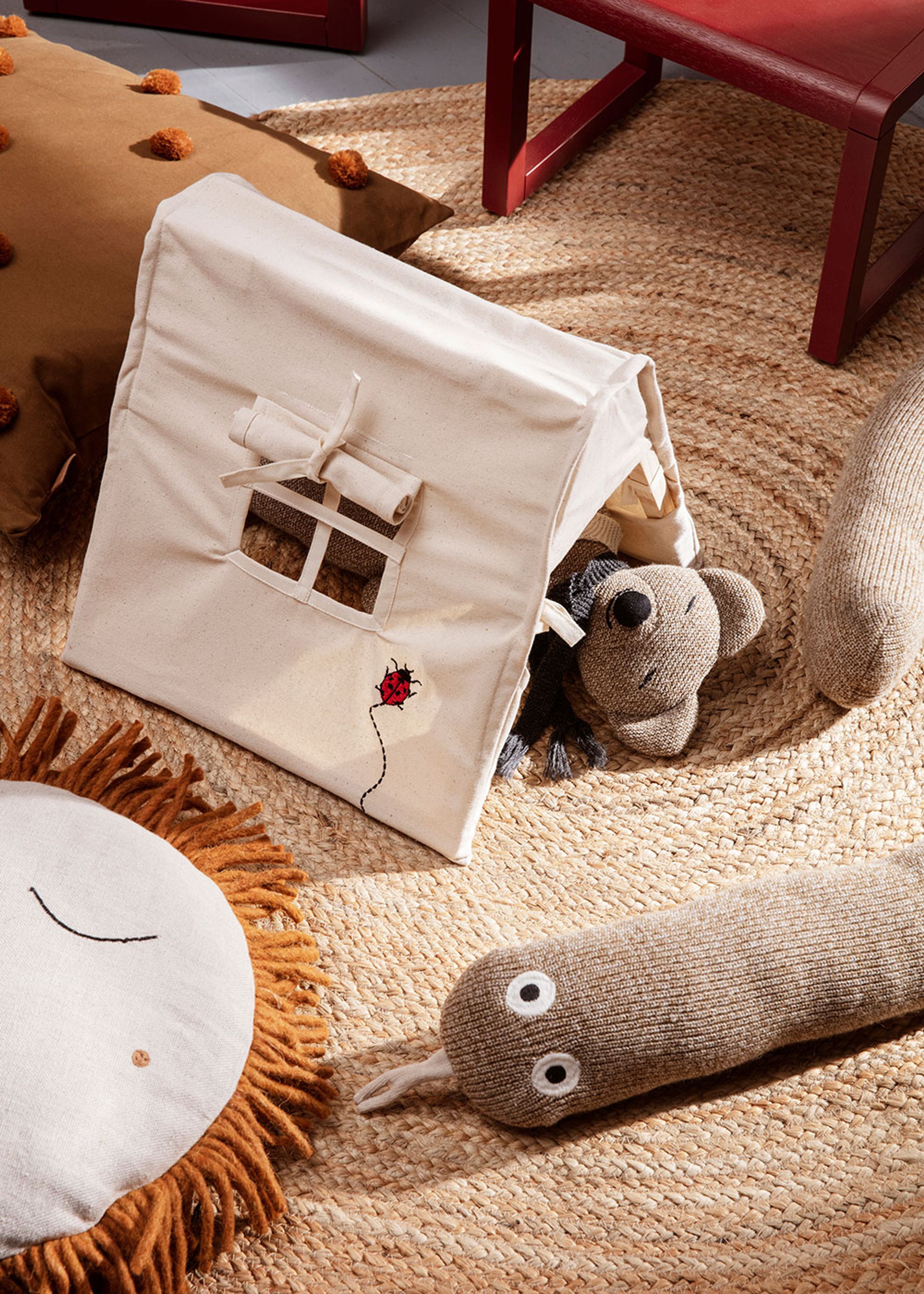 Ferm Living - Poduszka - Safari Cushion - Lion - Natural