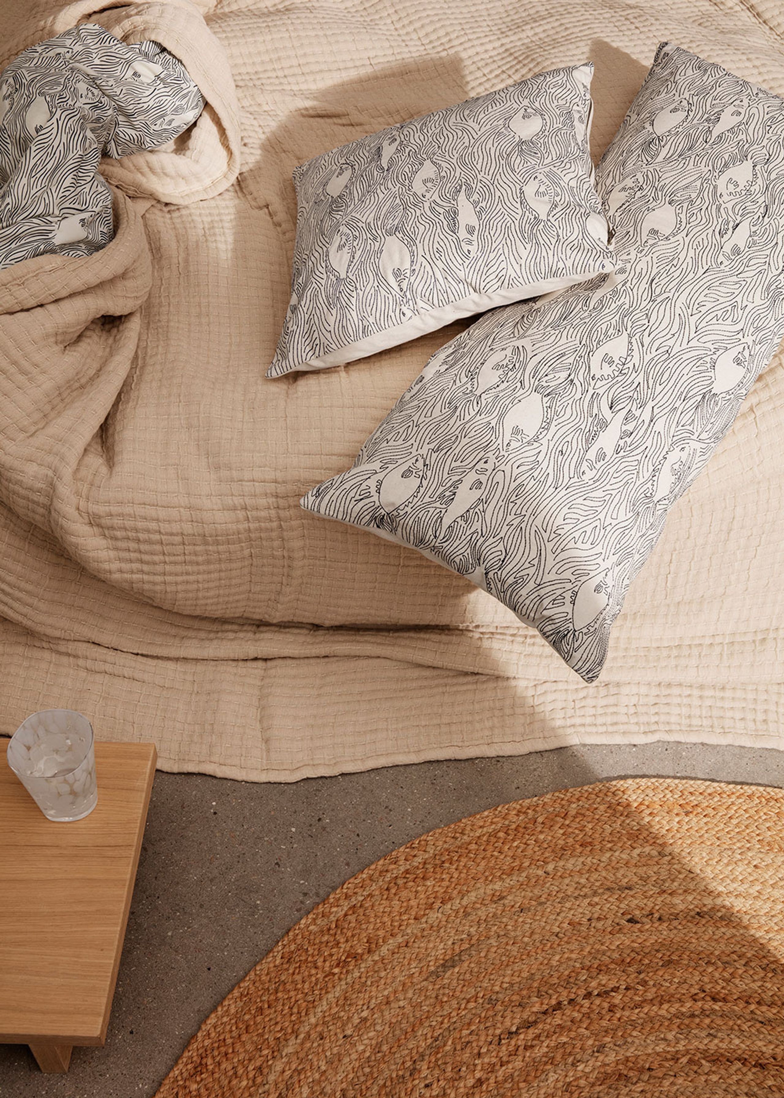 Ferm Living - Detský vankúš - Stream Cushion - Off-White - Long