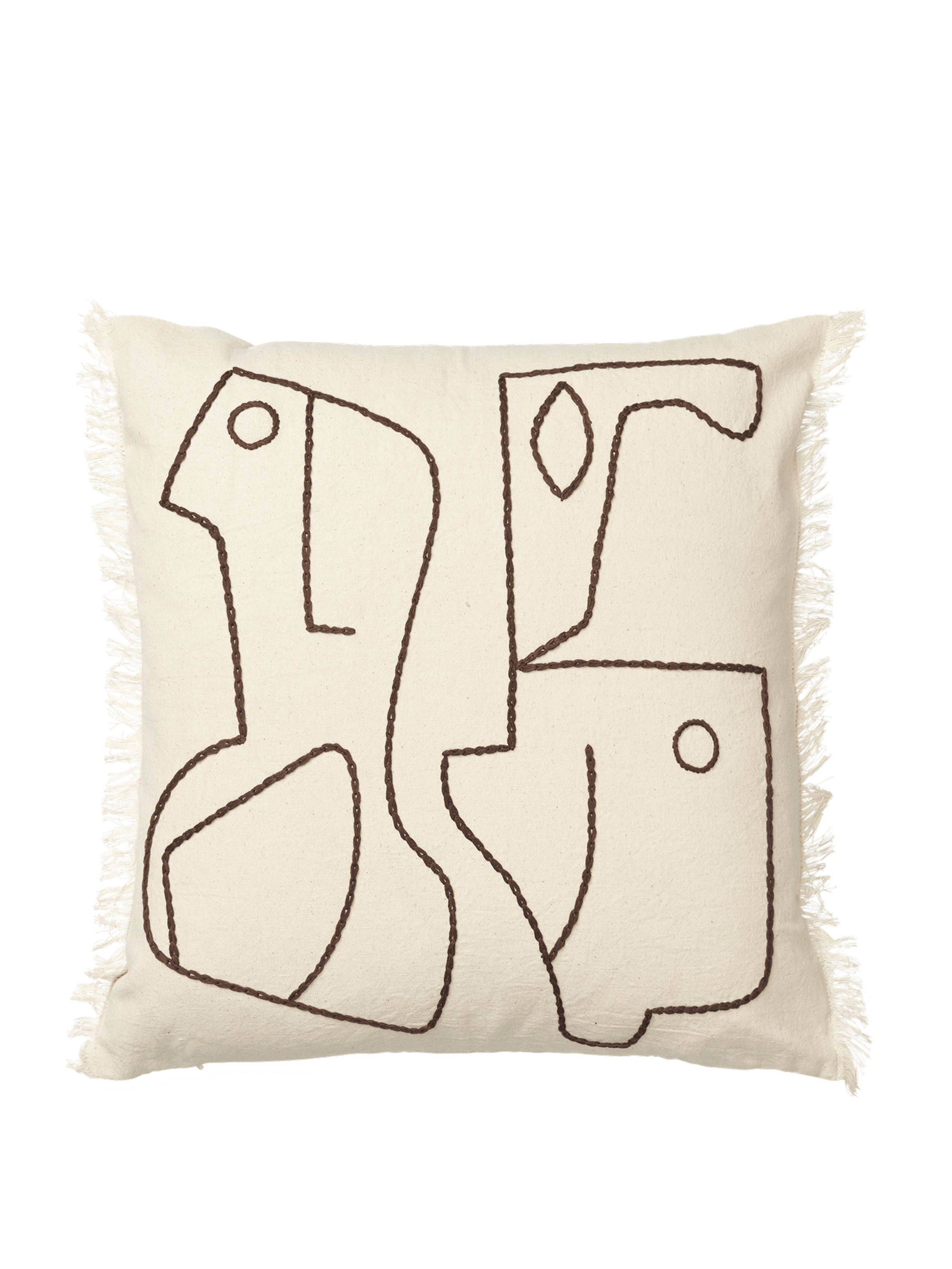 Ferm Living - Cushion cover - Figure Cushion Cover - Figure Cushion Cover - Off-white/Coffee