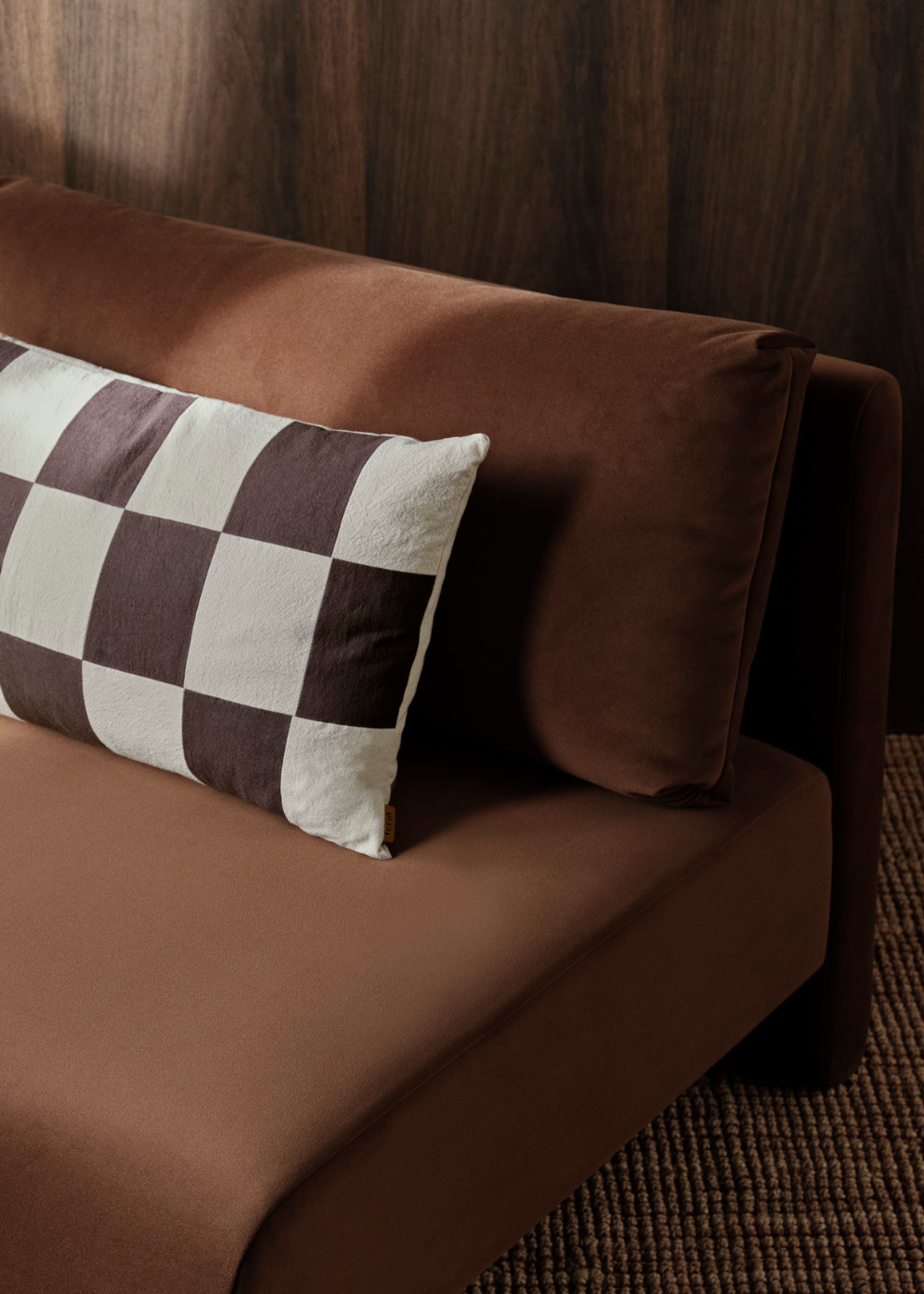 Ferm Living - Housse de coussin - Fold Patchwork Cushion Cover - Coffee/Undyed