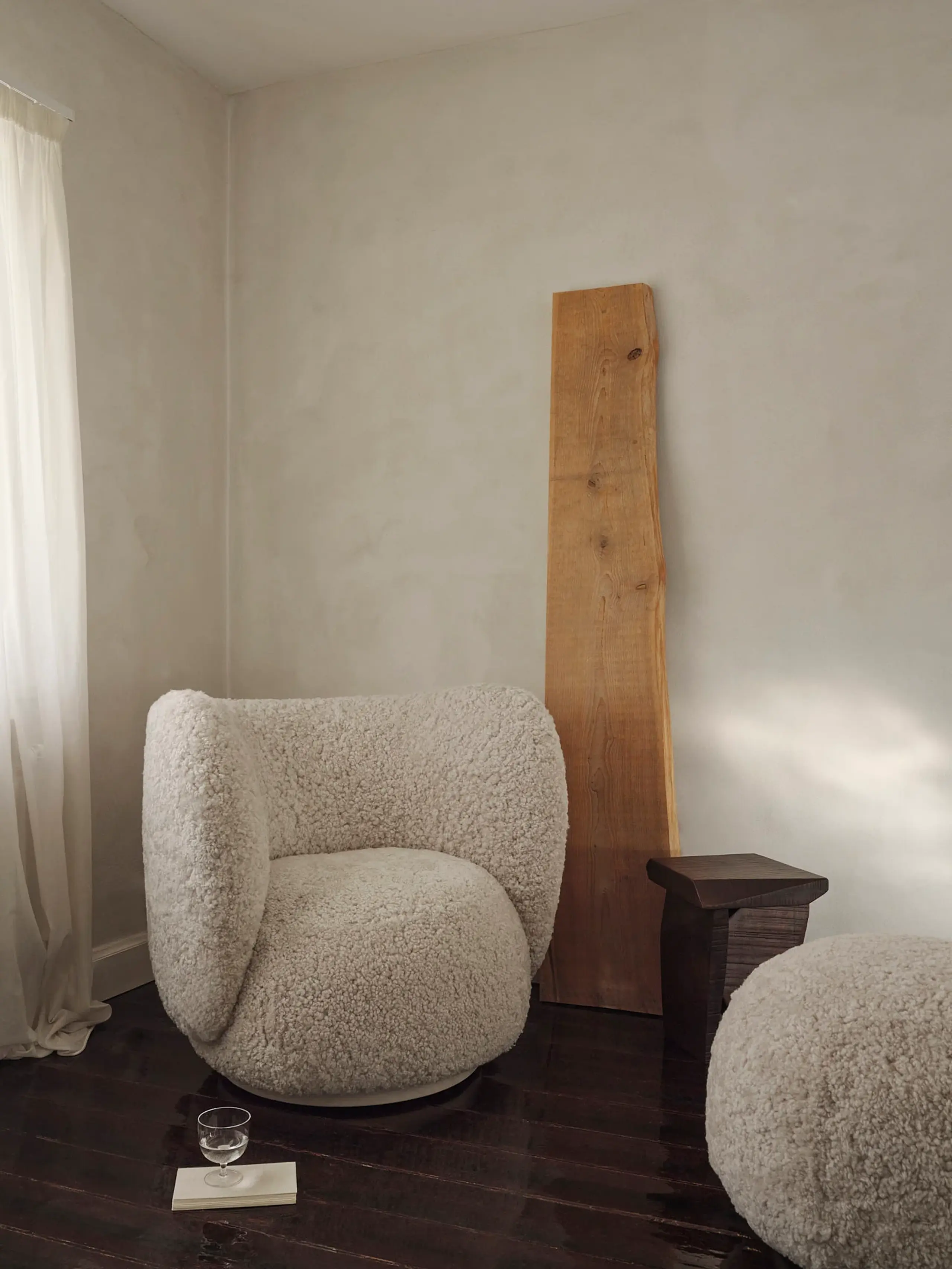 Ferm Living - Pufa - Rico Pouf - Sheepskin - Moonlight