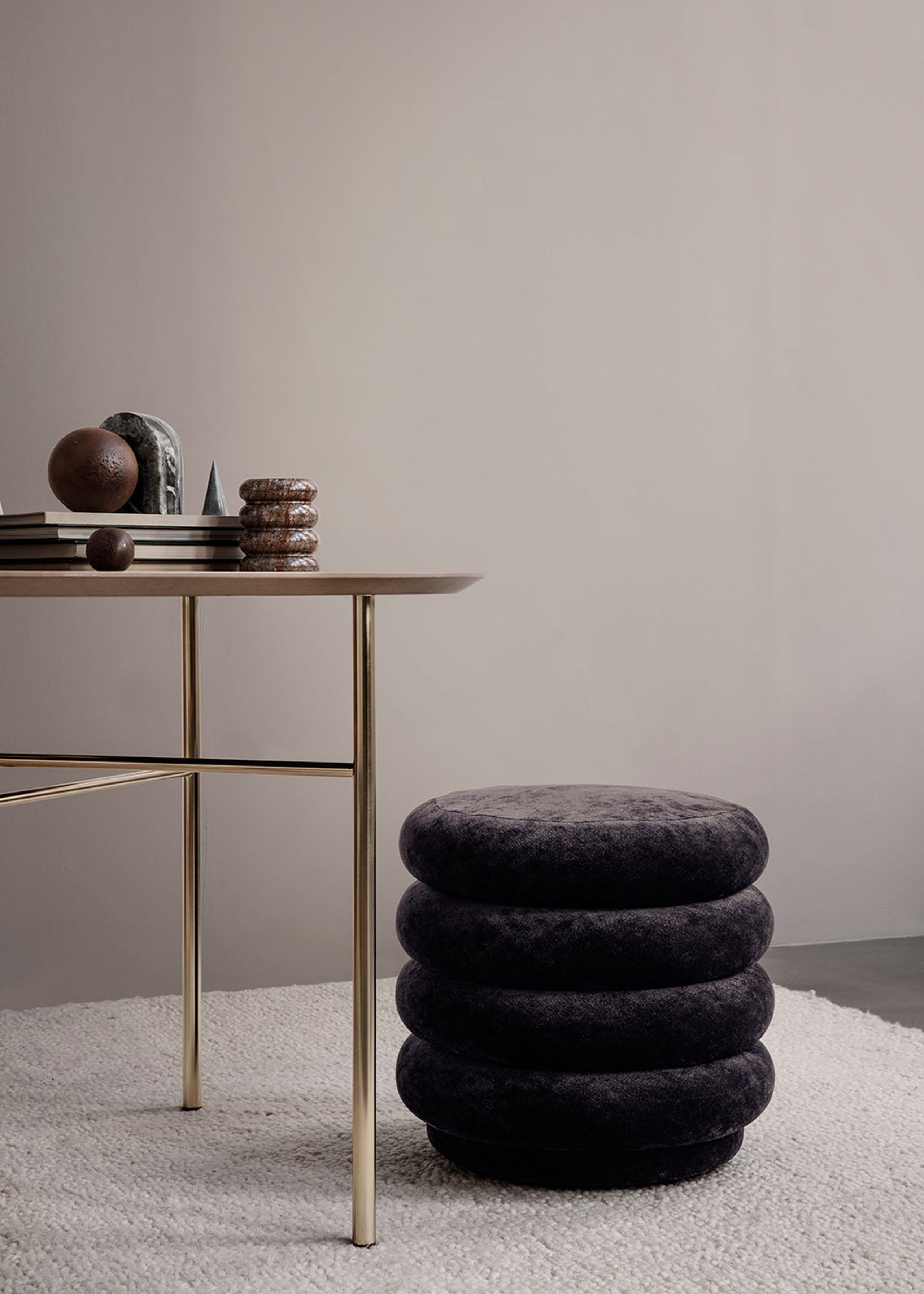 Ferm Living - Puff - Pouf Round - Mokka