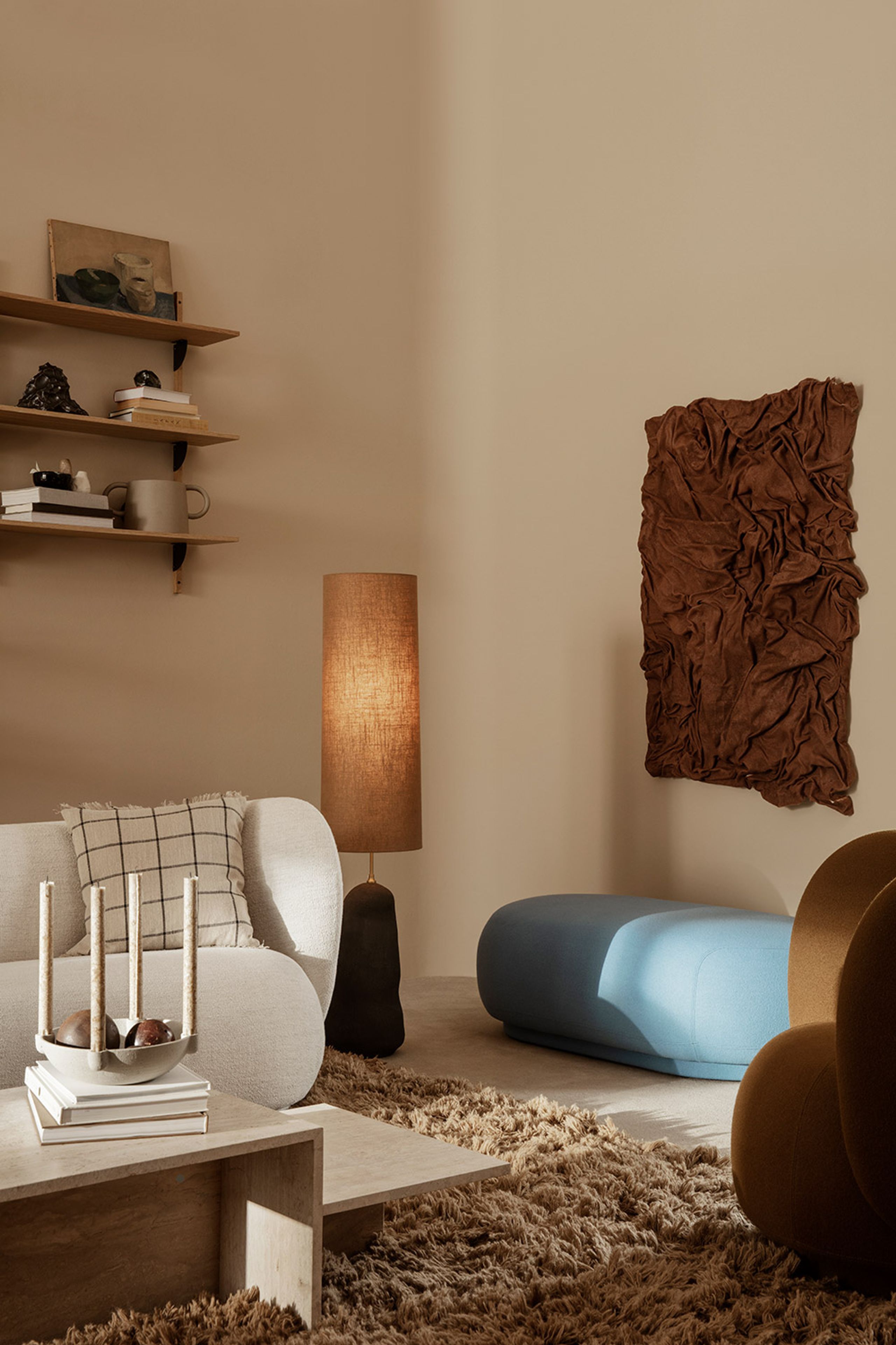 Ferm Living - Puf - Rico Ottoman - Brushed - Sand