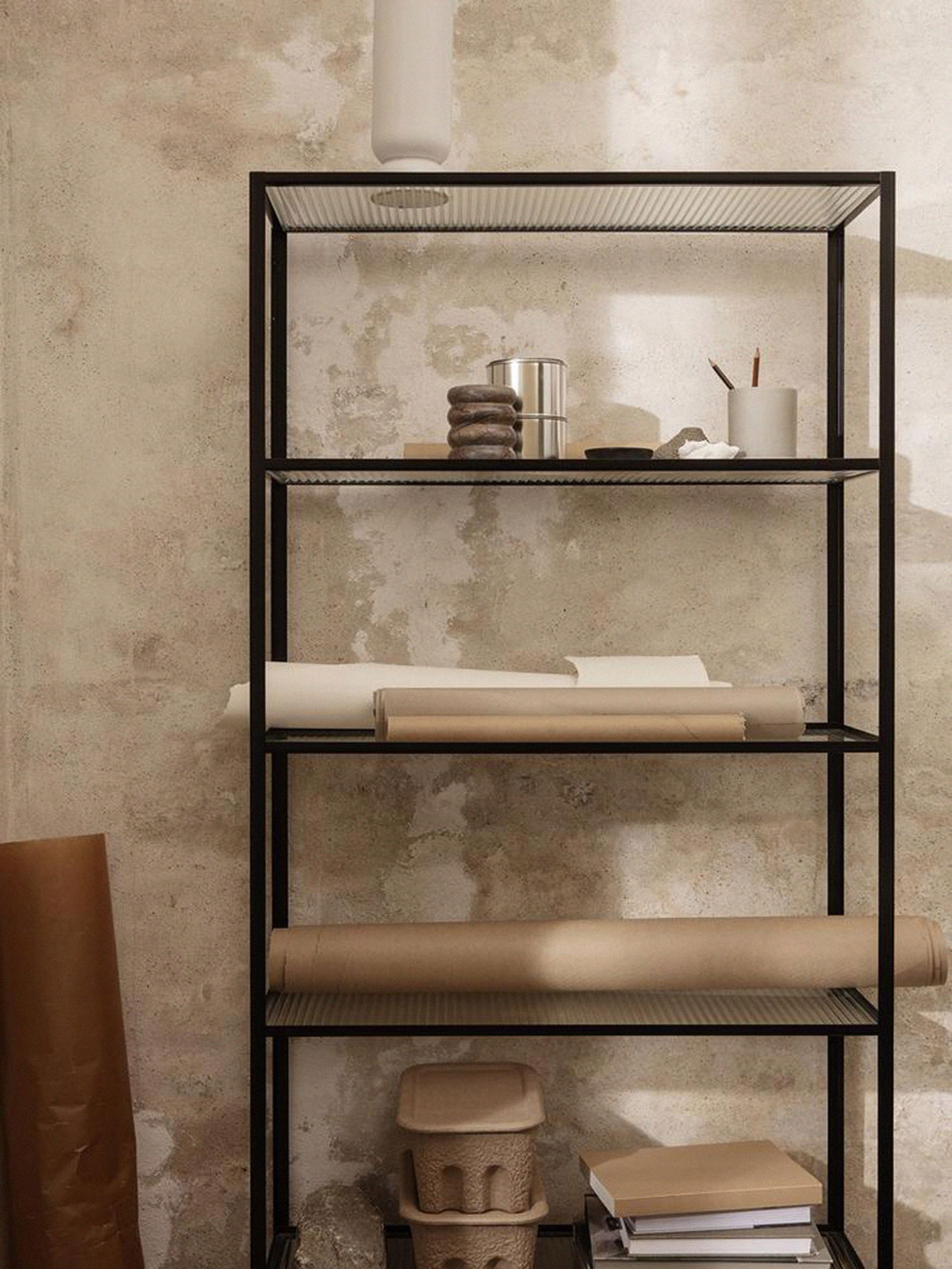 Ferm Living - Display - Haze Bookcase - Reeded Glass - Black