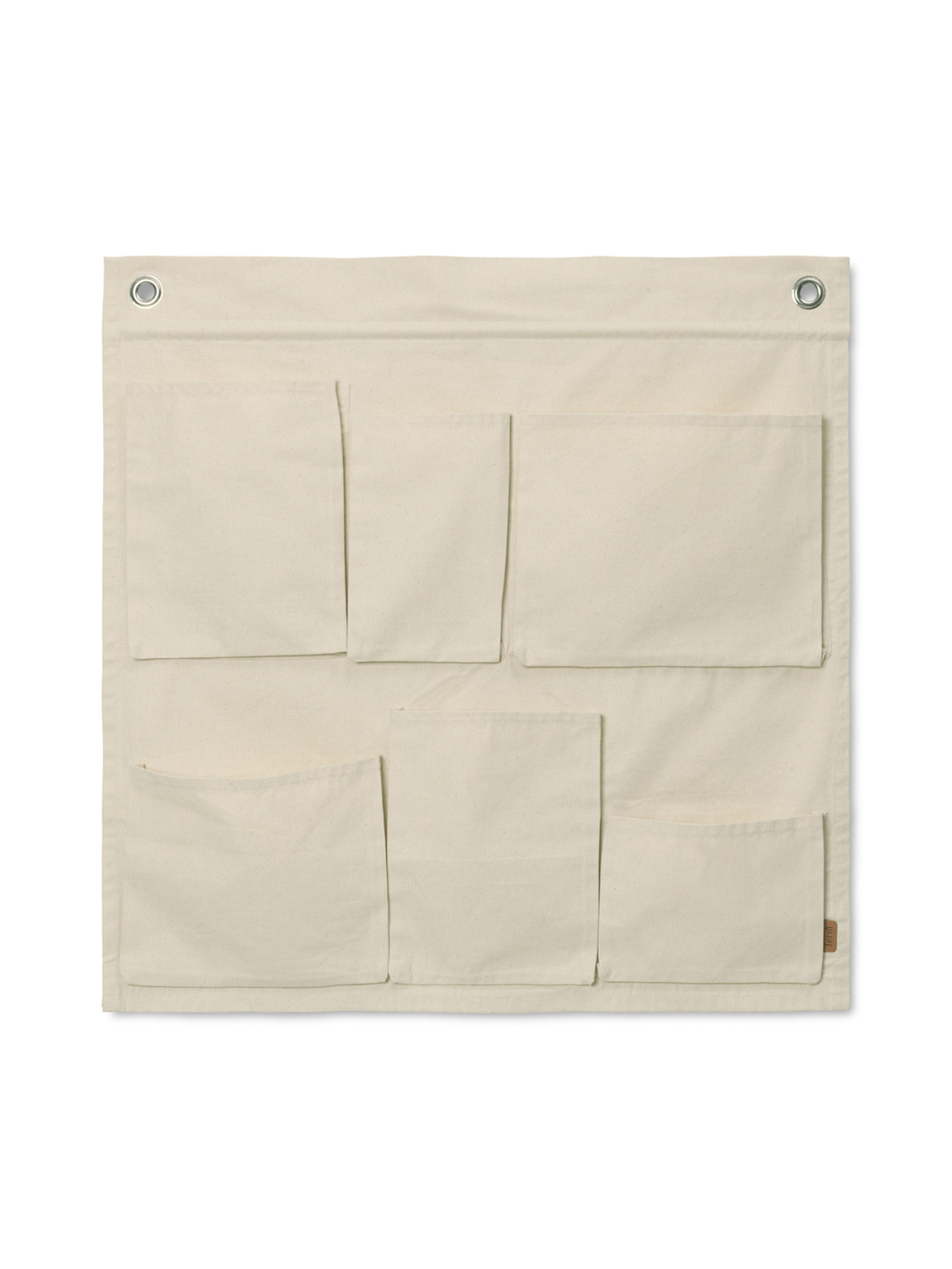 Ferm Living - Child storage box - Canvas Wall Pockets - Large - Off-White