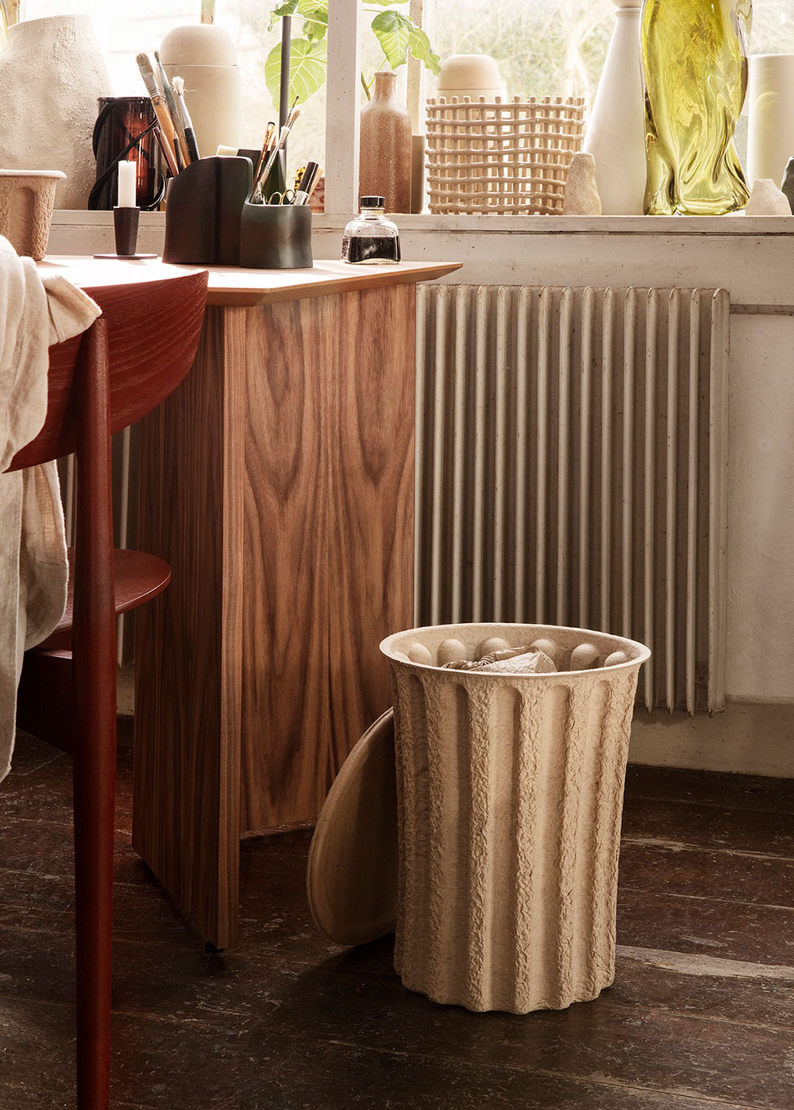 Ferm Living - Prullenbak - Paper Pulp Paper Bin - Brown
