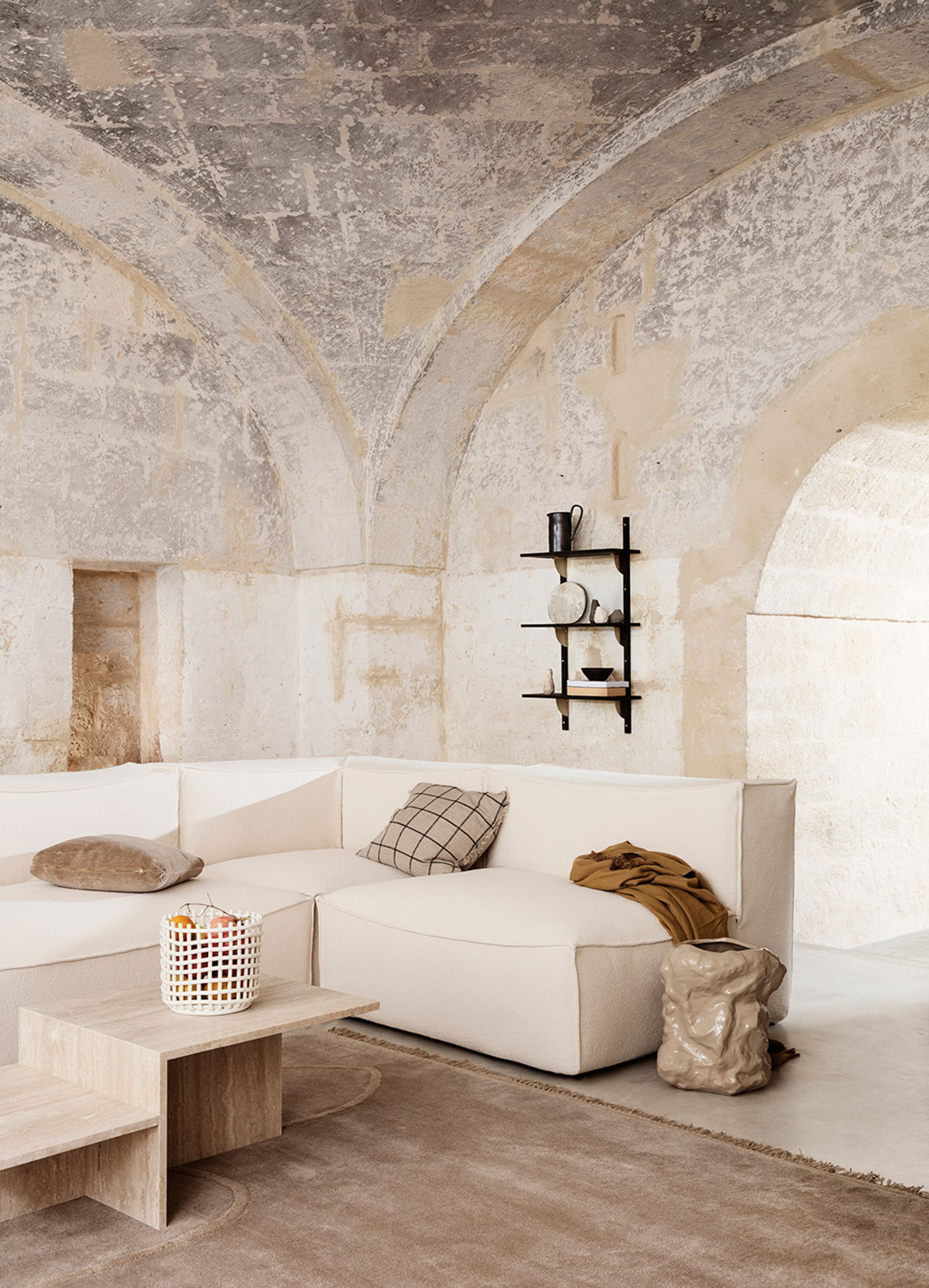 Ferm Living - Sofá - Catena Sofa - Large - L301 / Hot Madison Reloaded - Brown