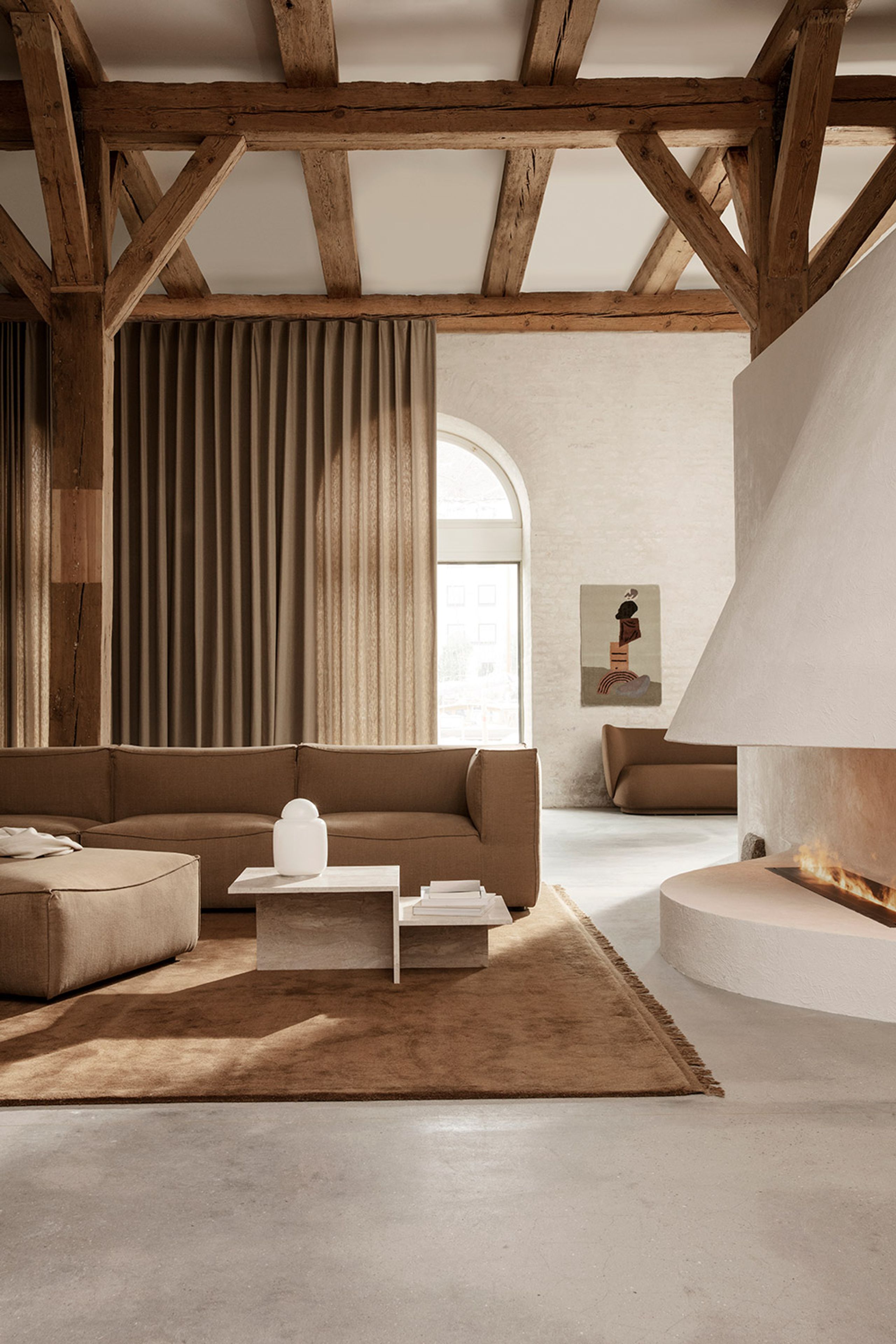 Ferm Living - Kanapa - Catena Sofa - Small - S301 / Cotton Linen - Natural