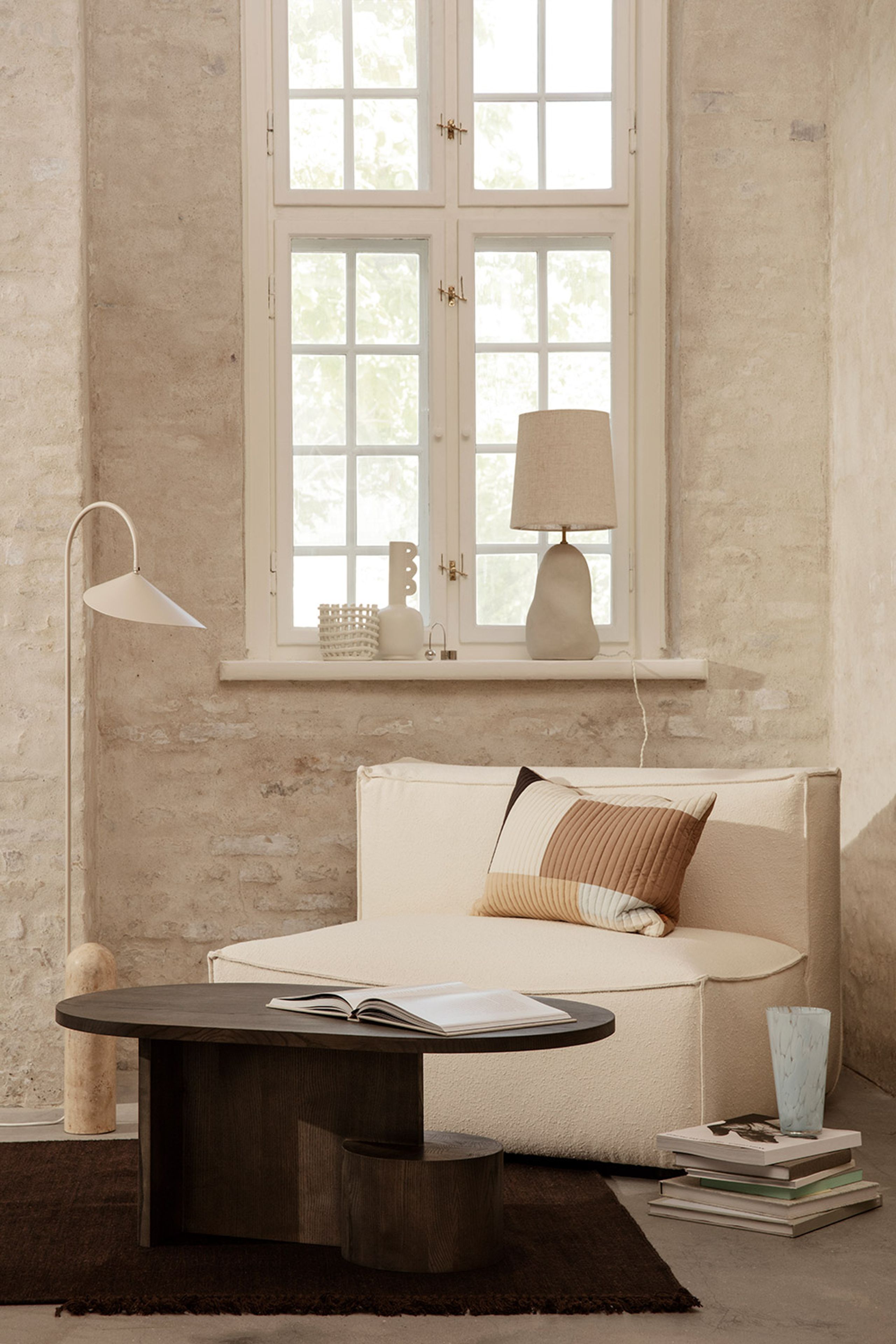 Ferm Living - Couch - Catena Sofa - Small - S401 / Cotton Linen - Natural