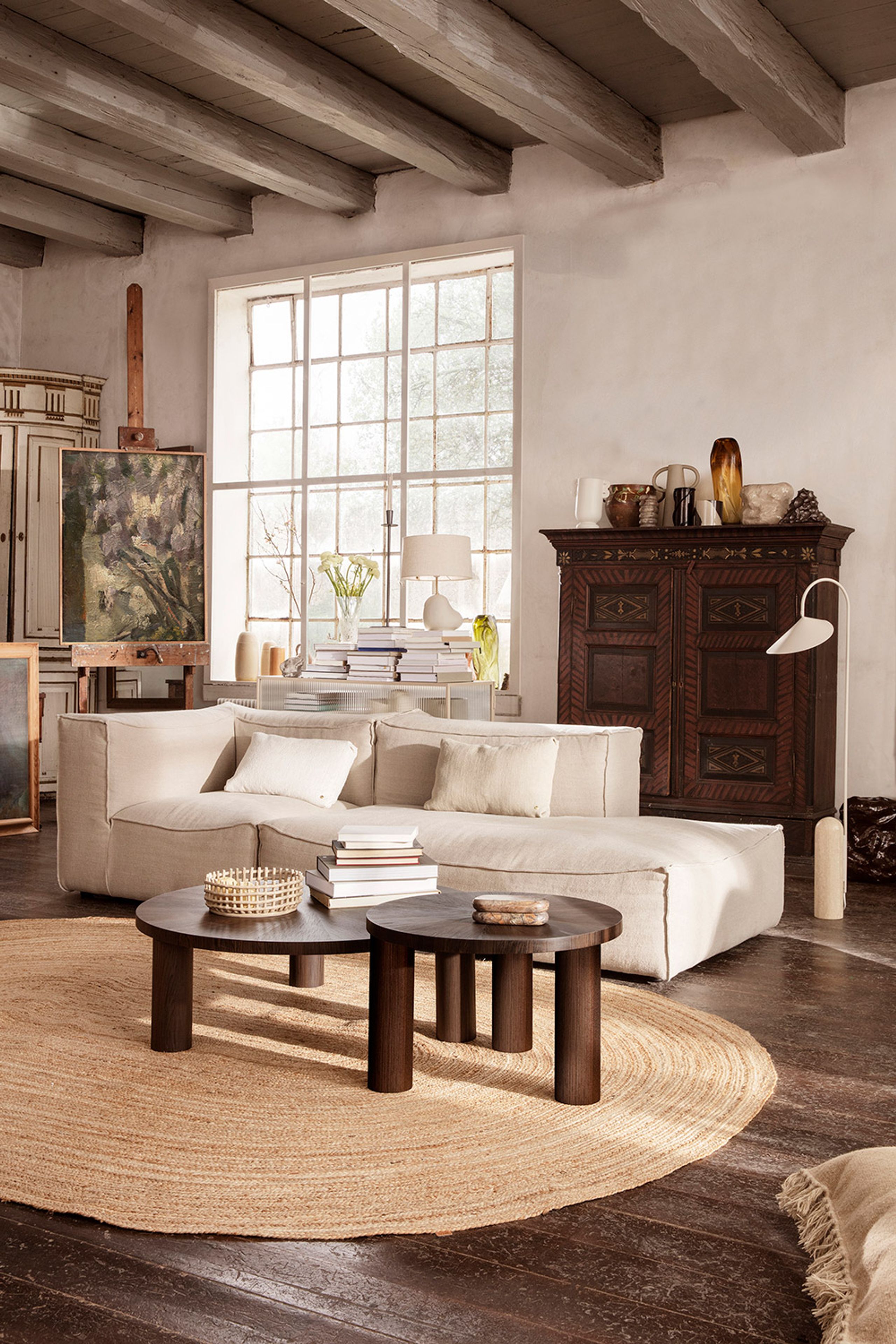 Ferm Living - Sofa - Catena Sofa - Small - S401 / Wool Bouclé - Natural