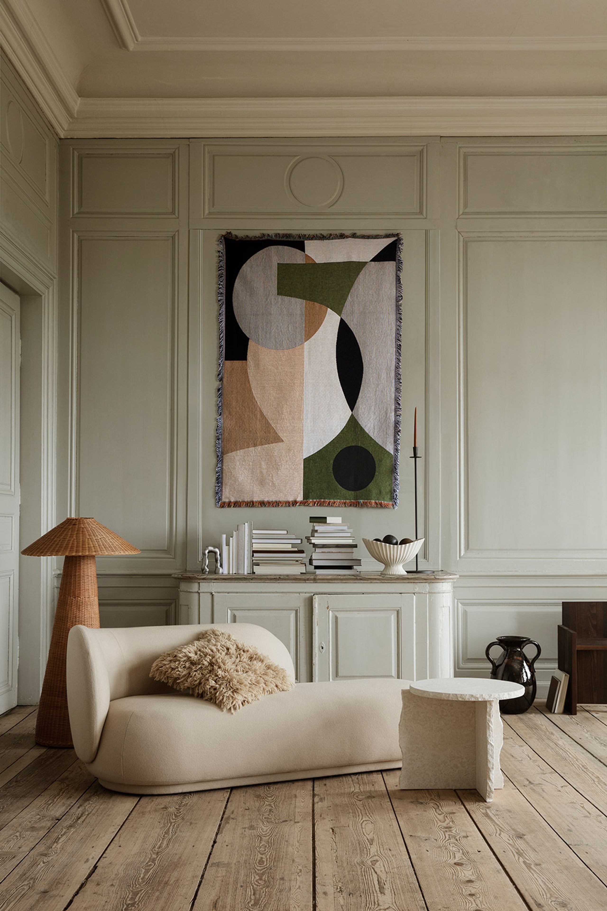 Ferm Living - Pohovka pro 3 osoby - Rico Divan L - Faded Velvet - Sand