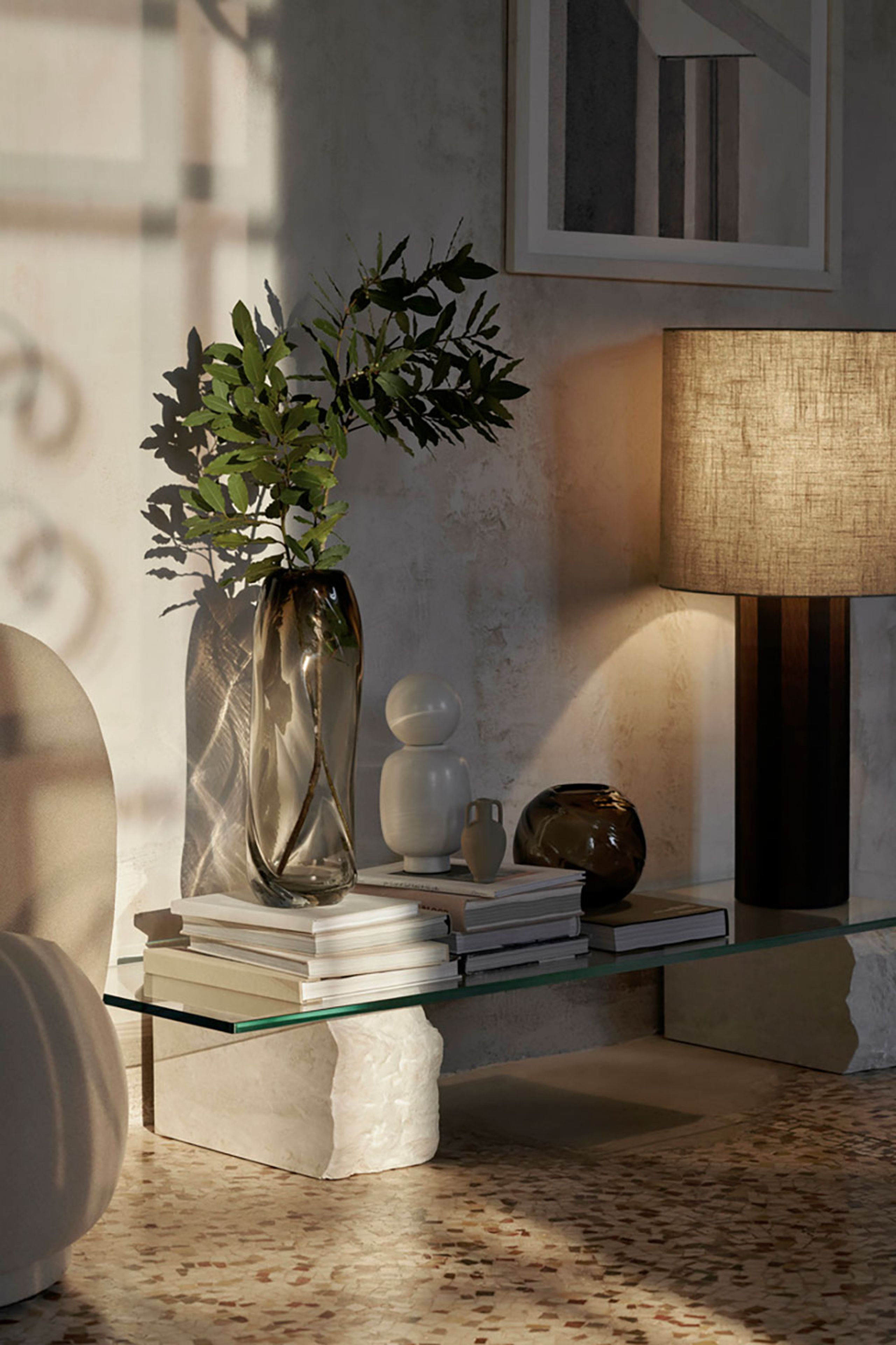 Ferm Living - Mesa de centro - Mineral Display Table - White / Bianco Curia