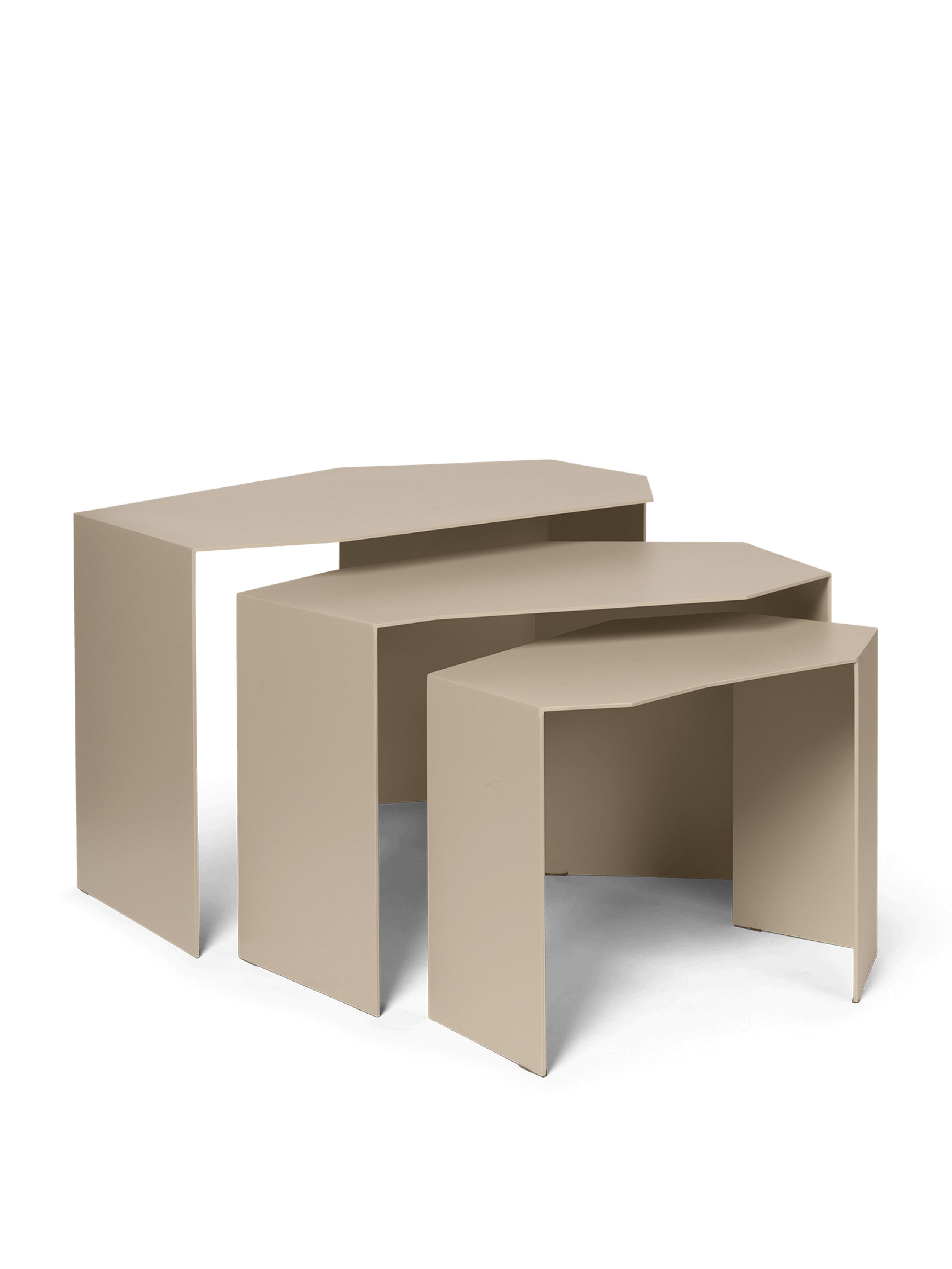 Ferm Living - Coffee Table - Shard Cluster Tables - Set Of 3 - Cashmere