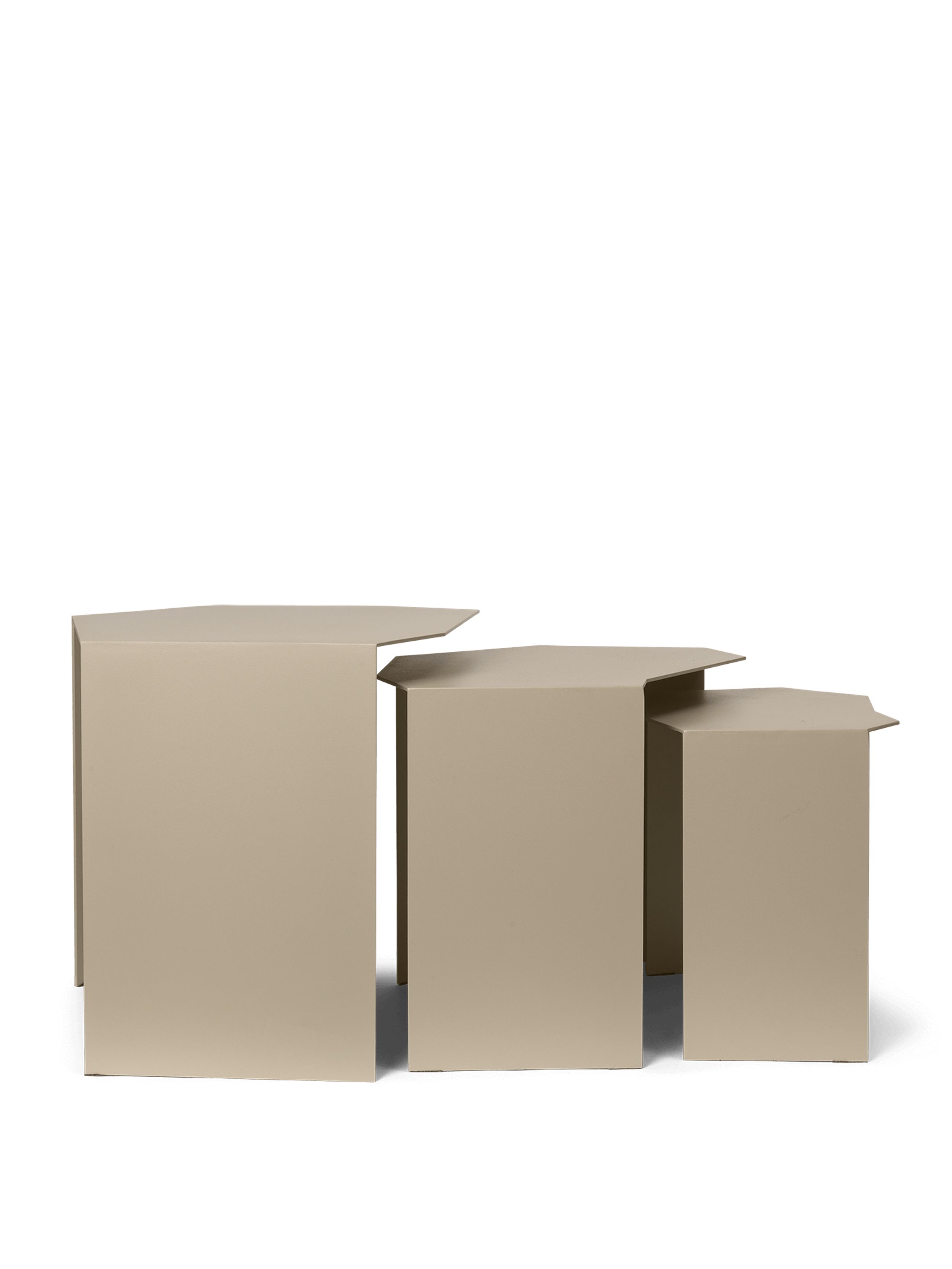 Ferm Living - Coffee Table - Shard Cluster Tables - Set Of 3 - Cashmere
