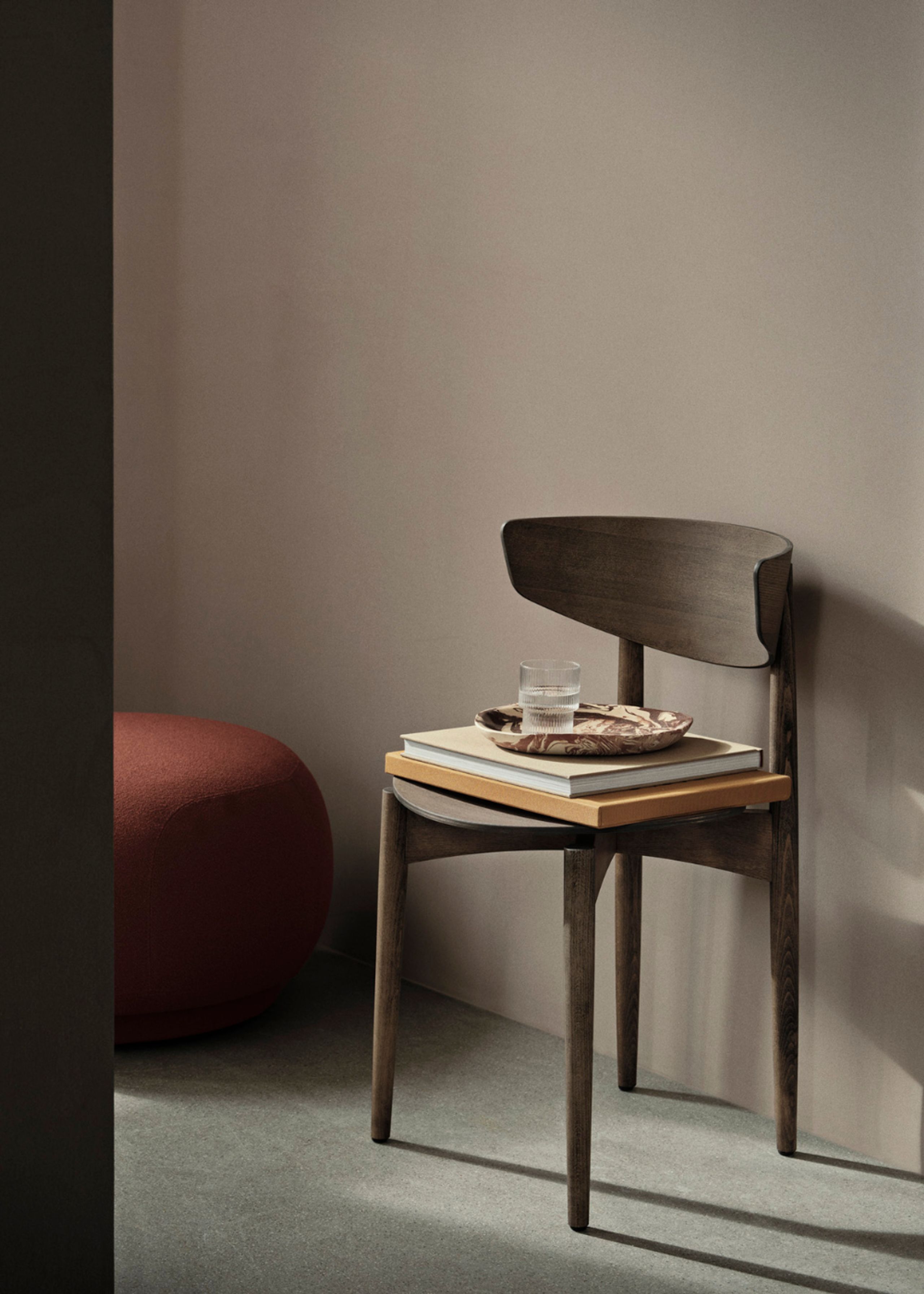 Ferm Living - - Herman Dining Chair - Wooden Frame - Dark Stained Beech
