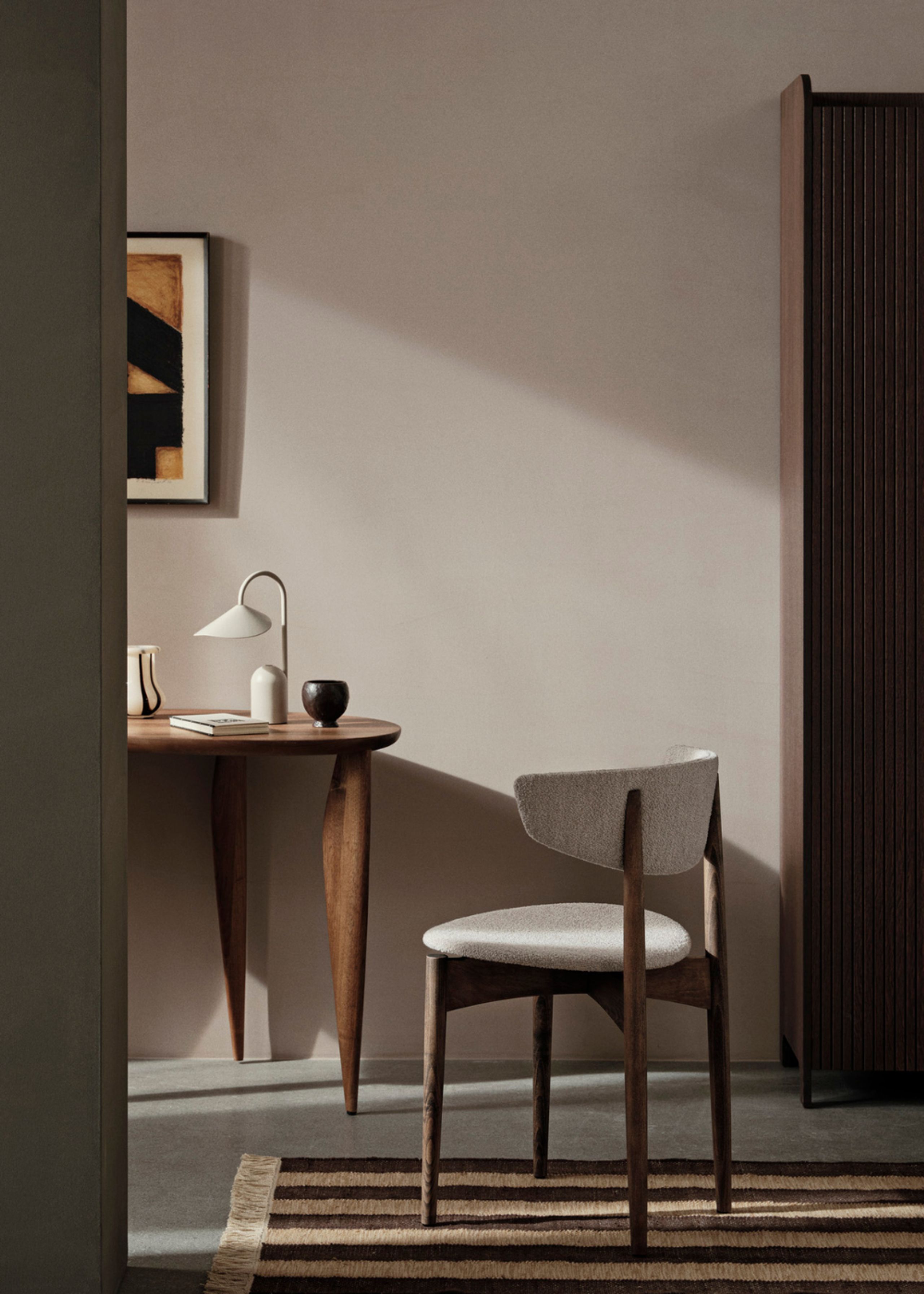 Ferm Living - - Herman Dining Chair - Wooden Frame - Full Upholstery - Beech/Nature