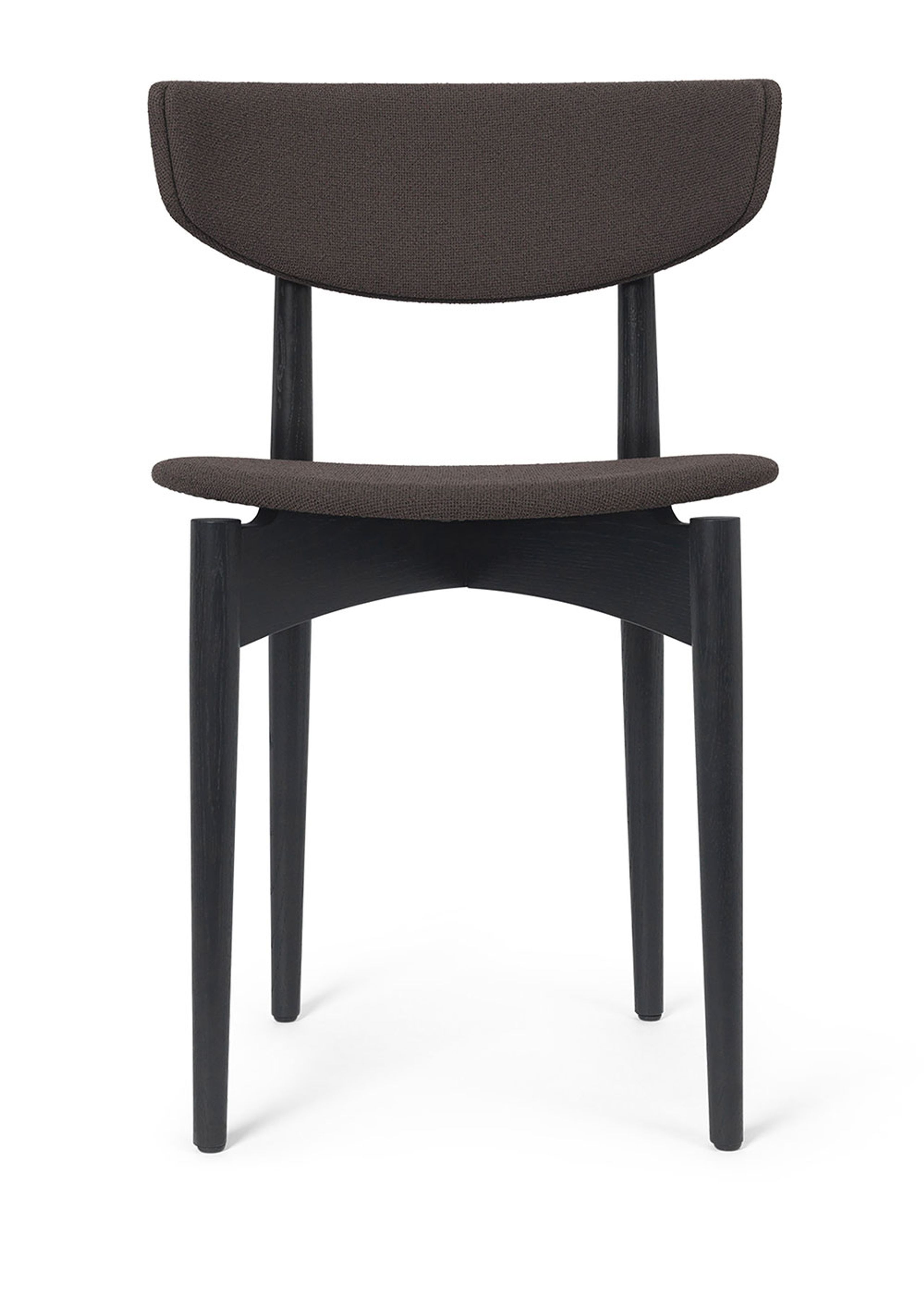 Ferm Living - - Herman Dining Chair - Wooden Frame - Full Upholstery - Black Oak - Grain - Chocolate