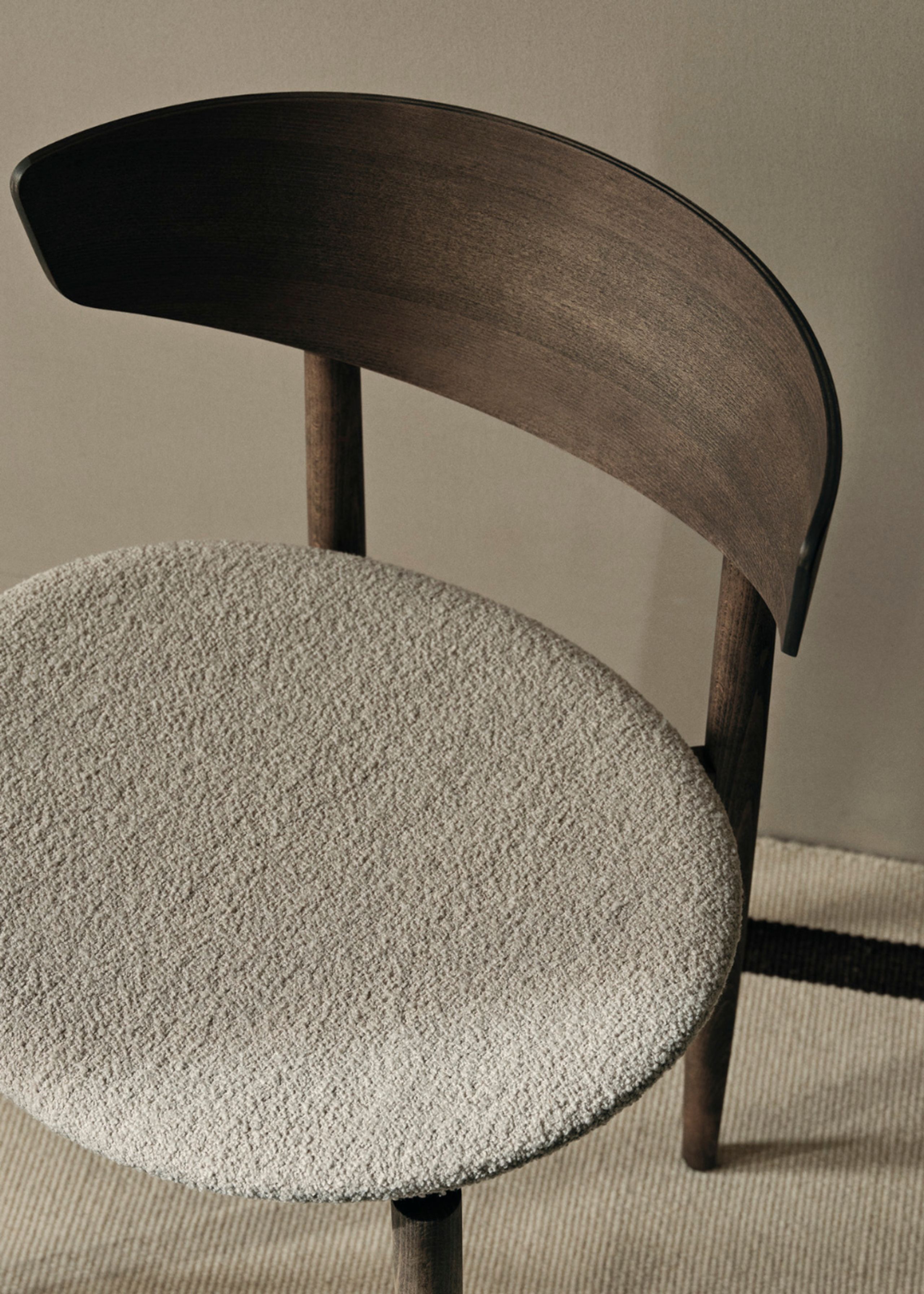 Ferm Living - Dining chair - Herman Dining Chair - Wooden Frame - Upholstery seat - Beech - Natural