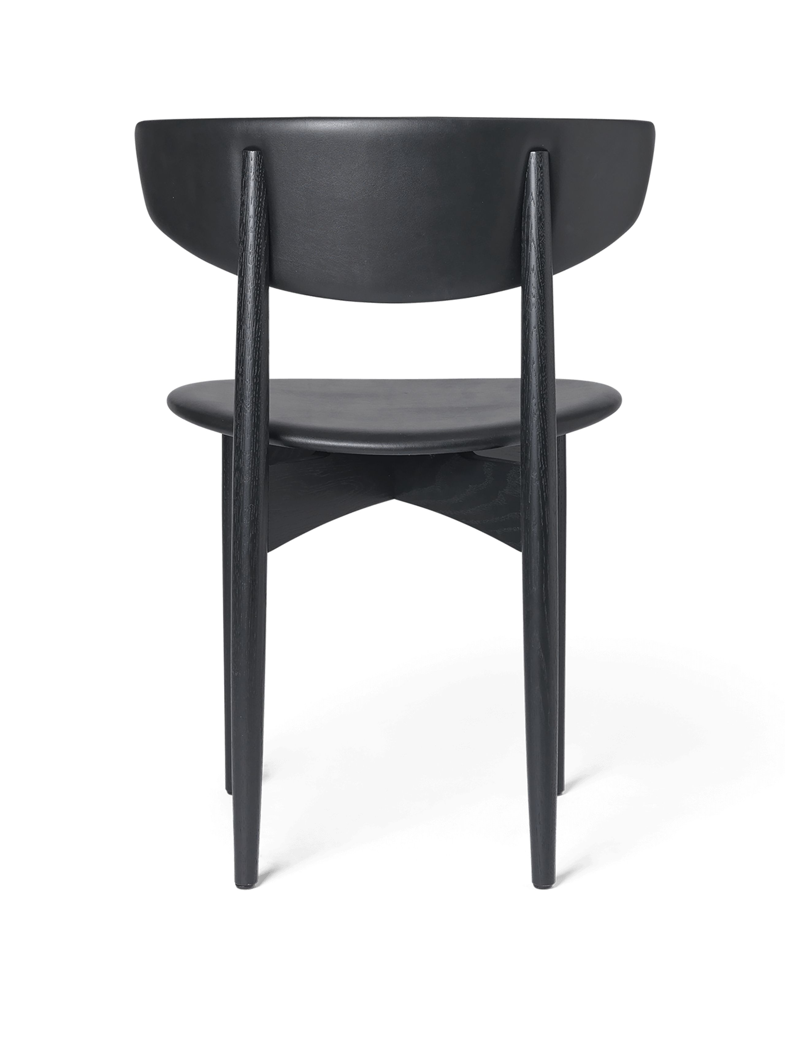 Ferm Living - Jedálenská stolička - Herman Dining Chair - Wooden Frame - Wo Uph Vegea - Black/Black