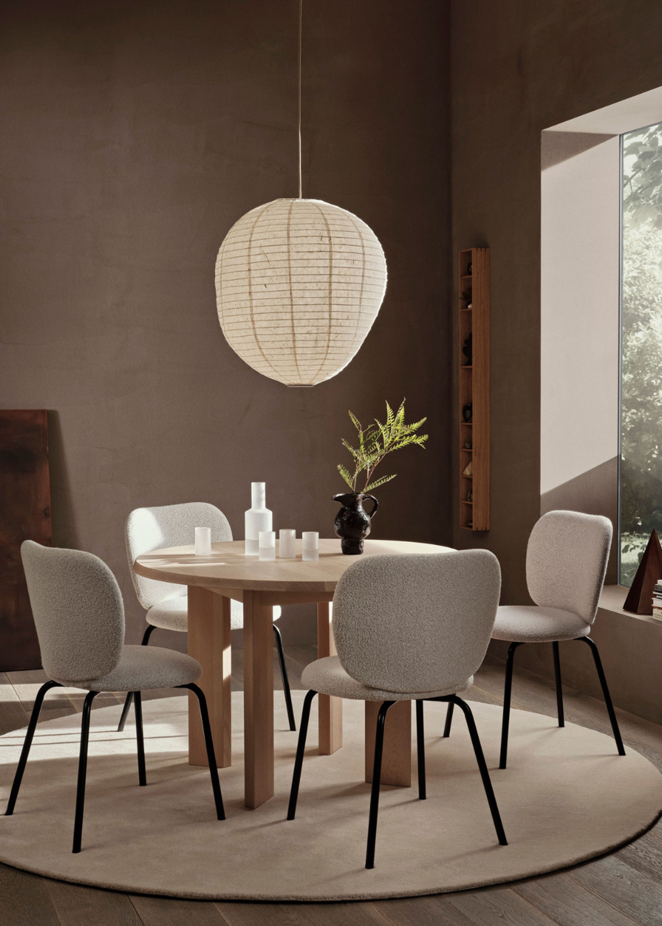 Ferm Living - Spisebordsstol - Rico chair - Soft Bouclé - Off-white/Sand