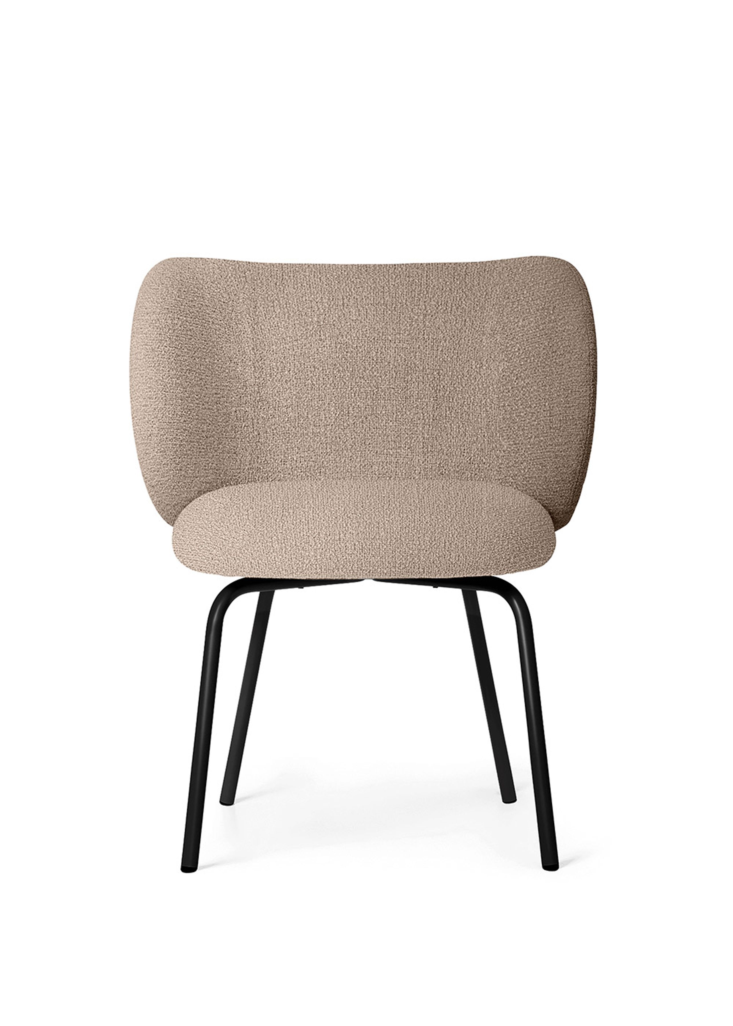 Ferm Living - Dining chair - Rico Dining Chair - Black / Bouclé - Sand