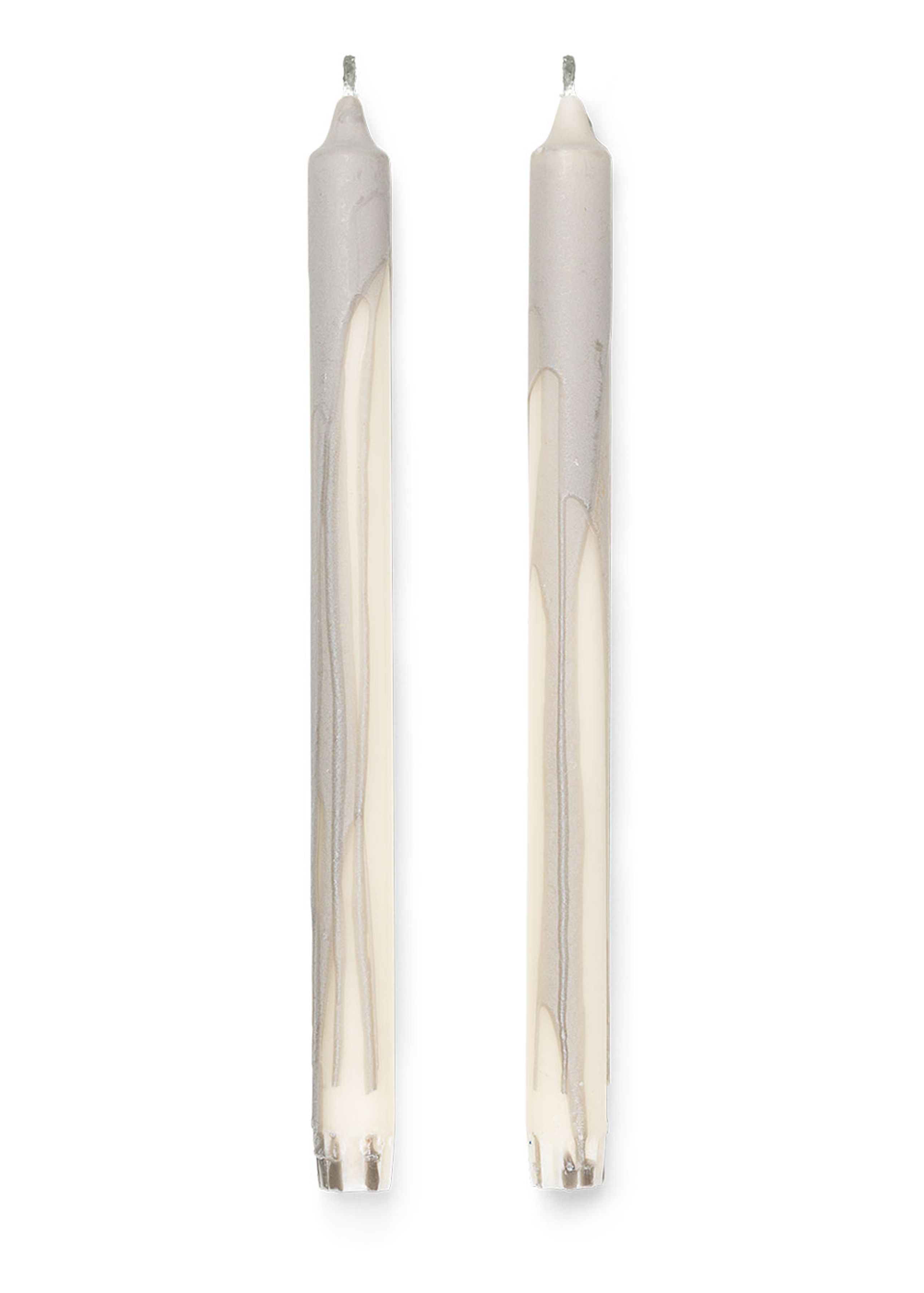Ferm Living - Świece - Dryp Candles - Set of 2 - Warm Grey