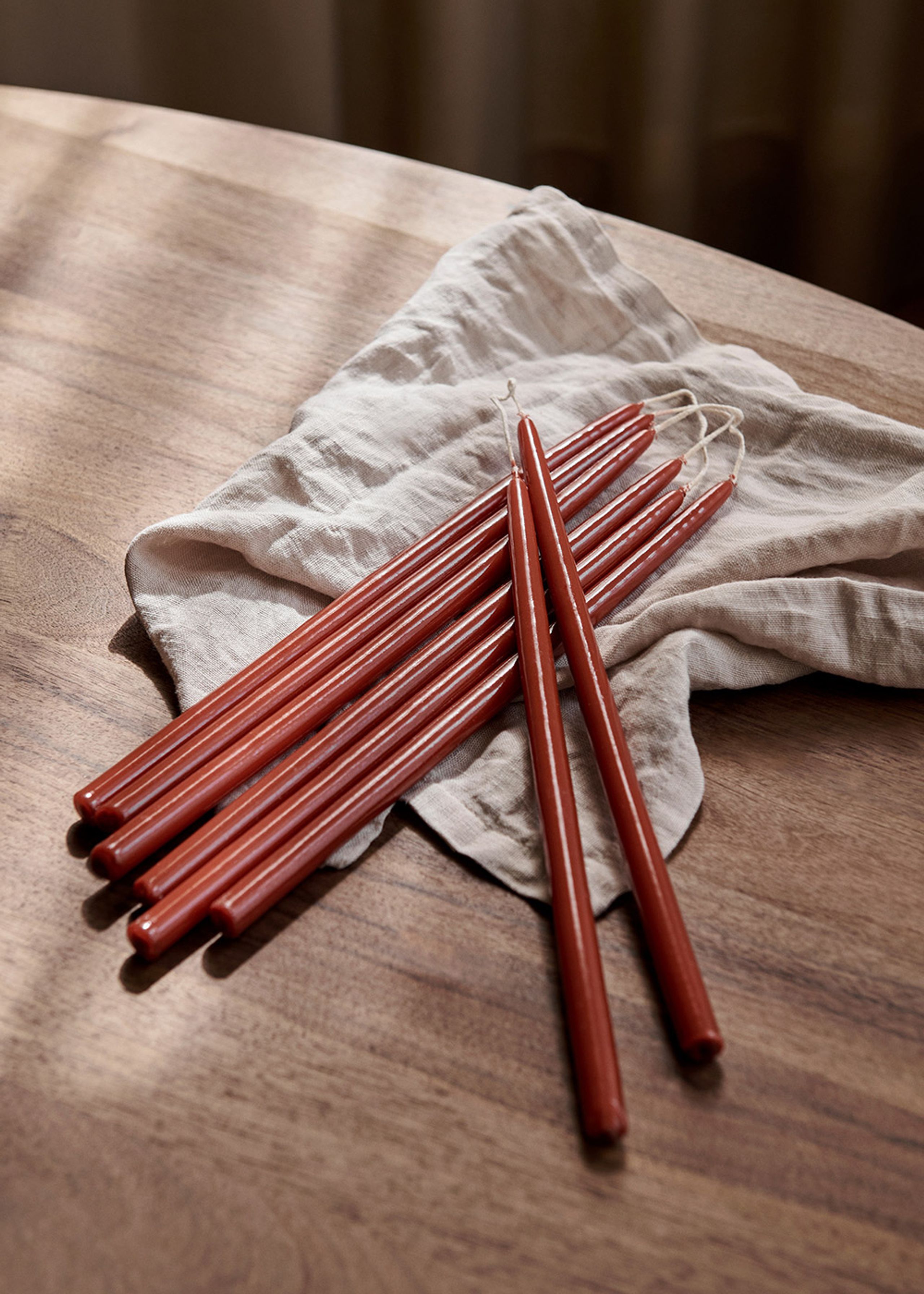 Ferm Living - Candles - Spike Slim Candles - Rust