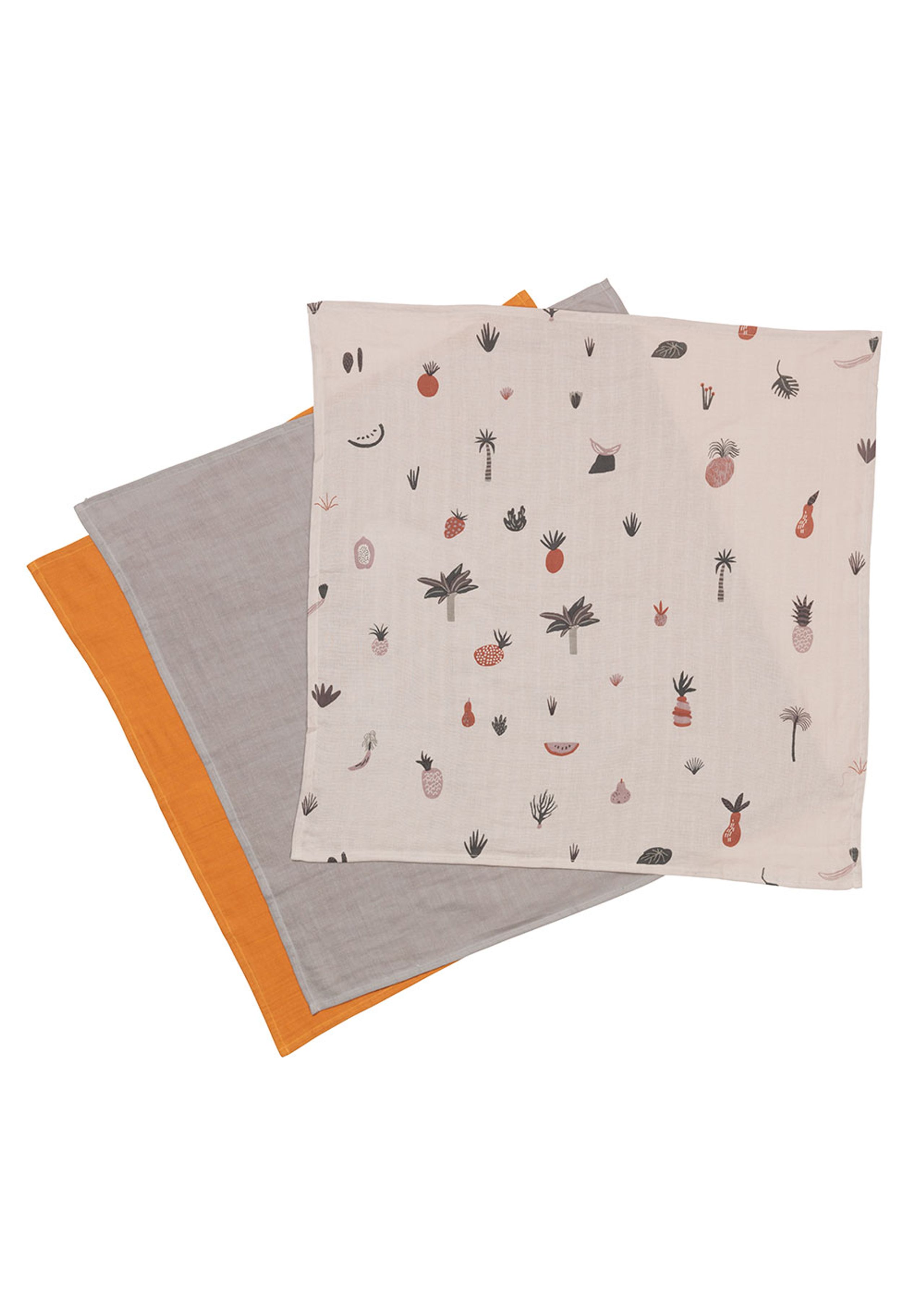 Ferm Living - Feuille de poussière - Muslin Squares - Set of 3 - Fruiticana