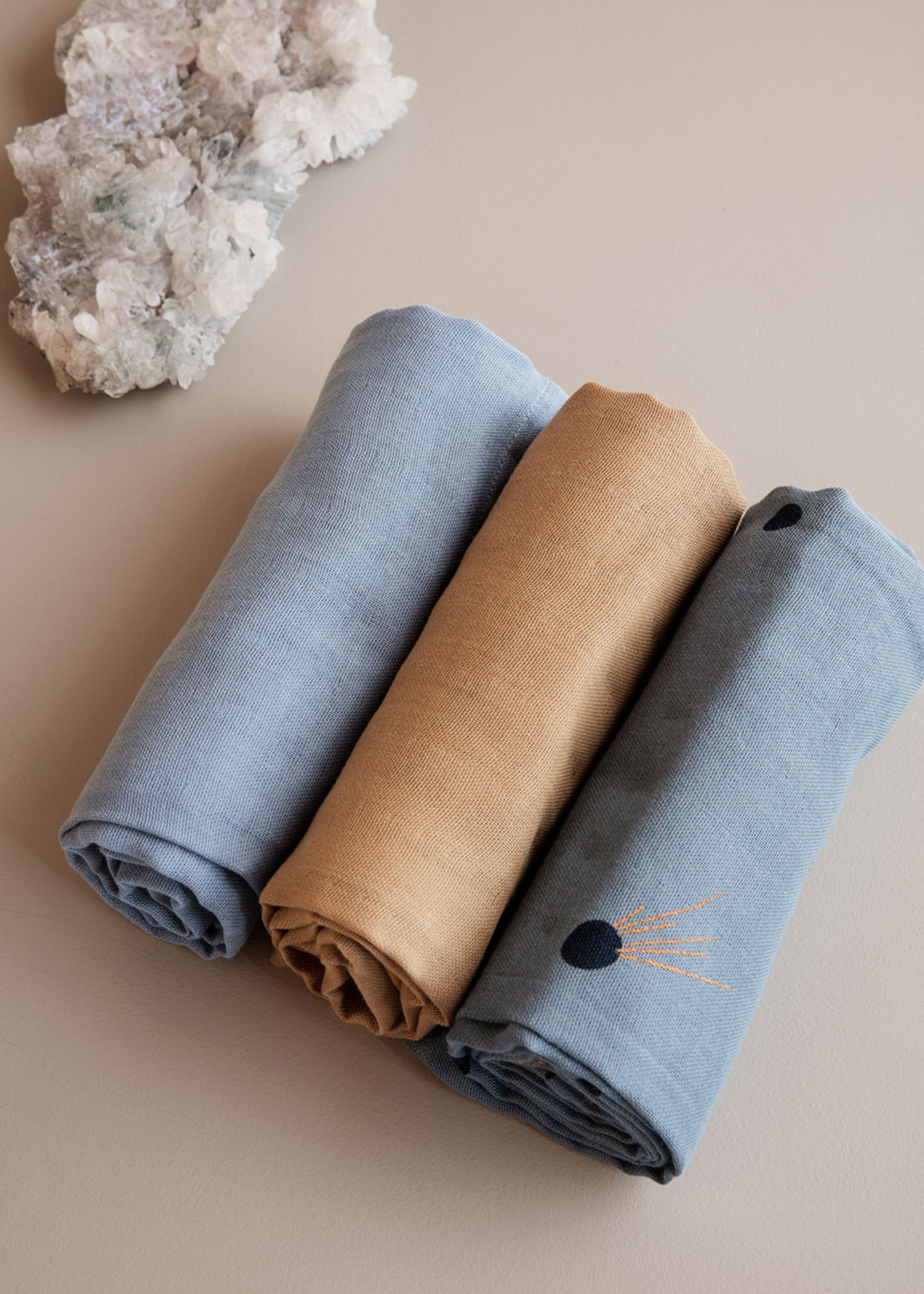 Ferm Living - Cloth Diapers - Muslin Squares - Set of 3 - Pear