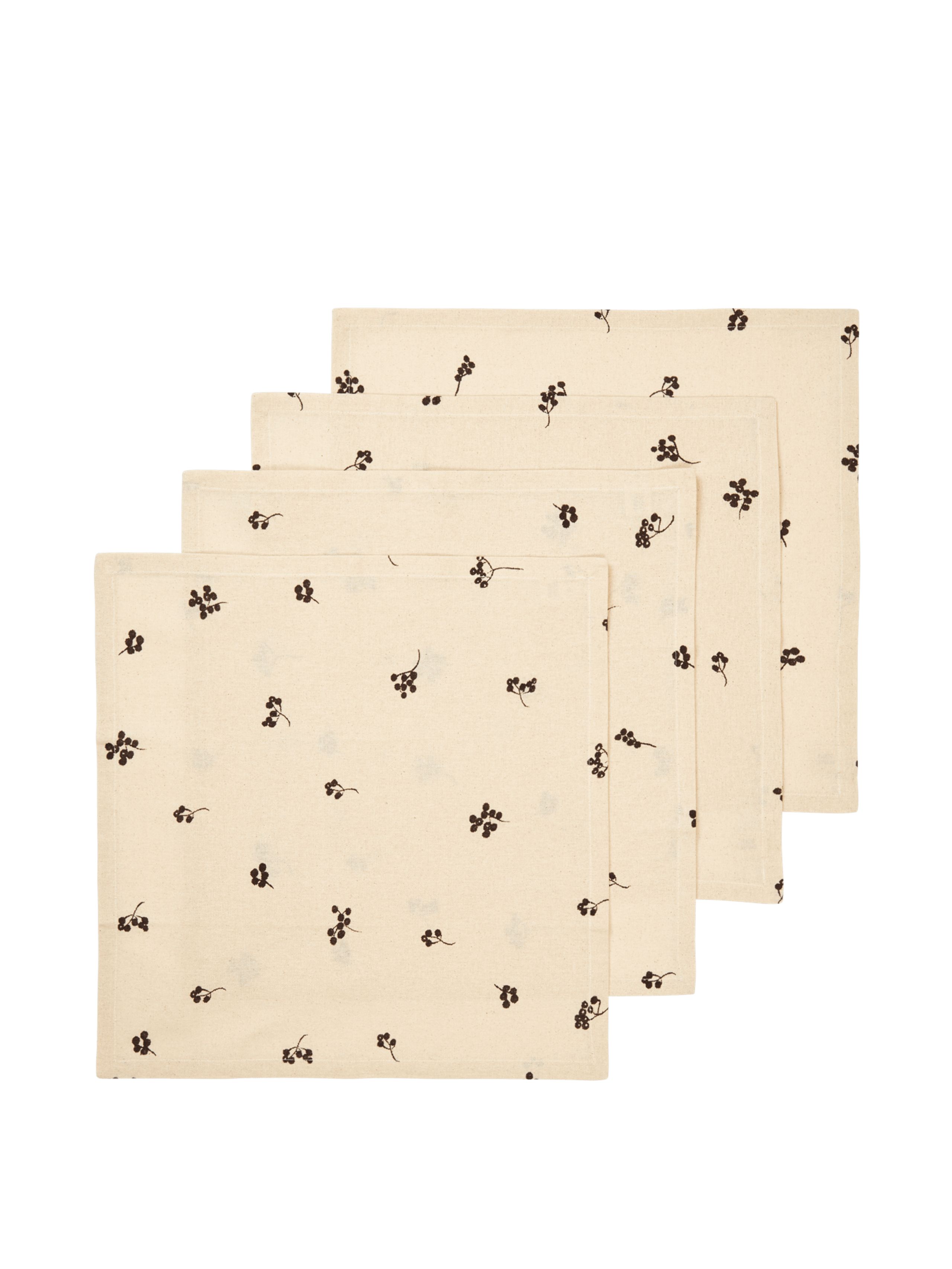 Ferm Living - Cloth napkins - Baies Napkins - Natural/Dark Chocolate