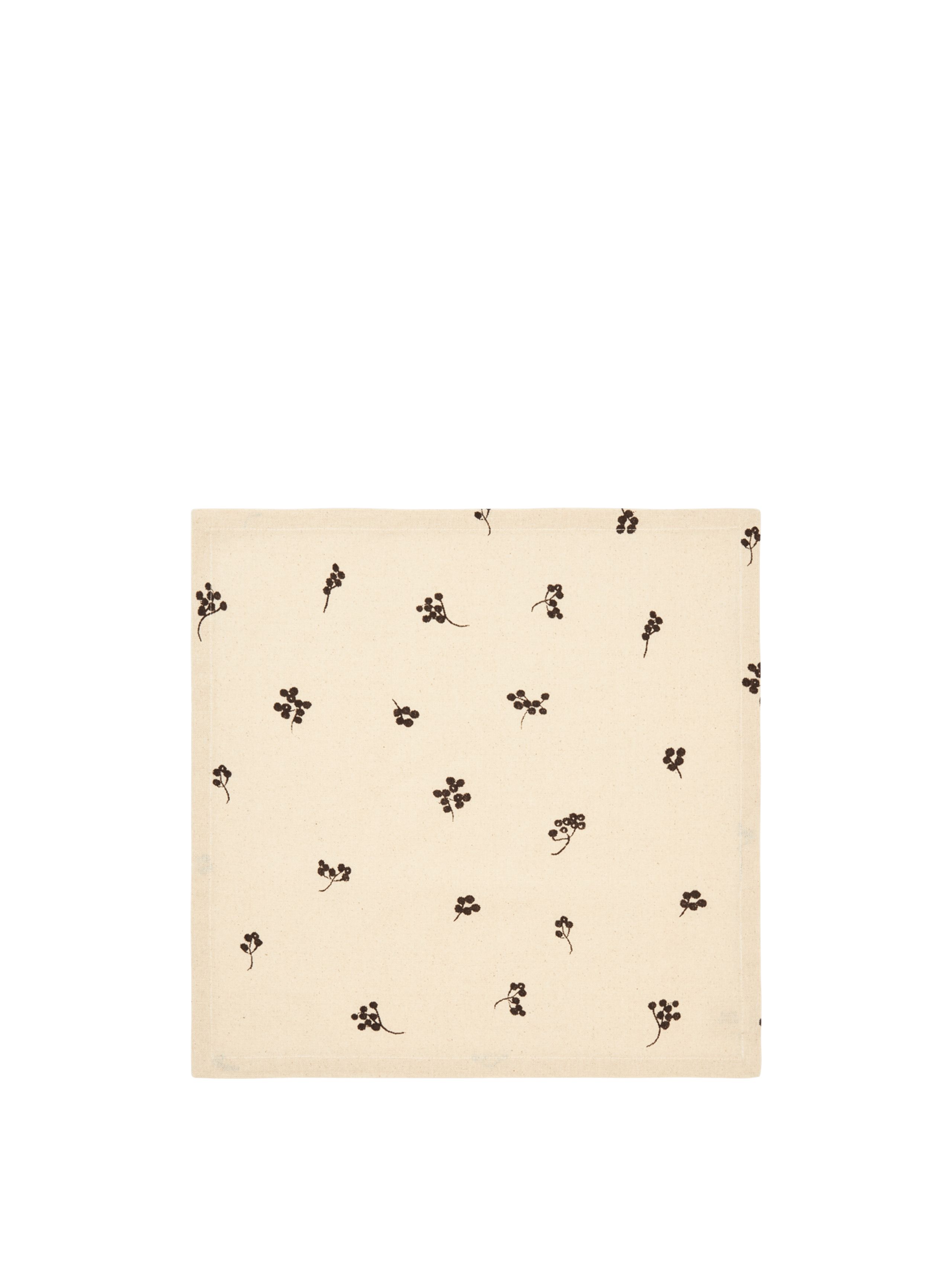 Ferm Living - Cloth napkins - Baies Napkins - Natural/Dark Chocolate