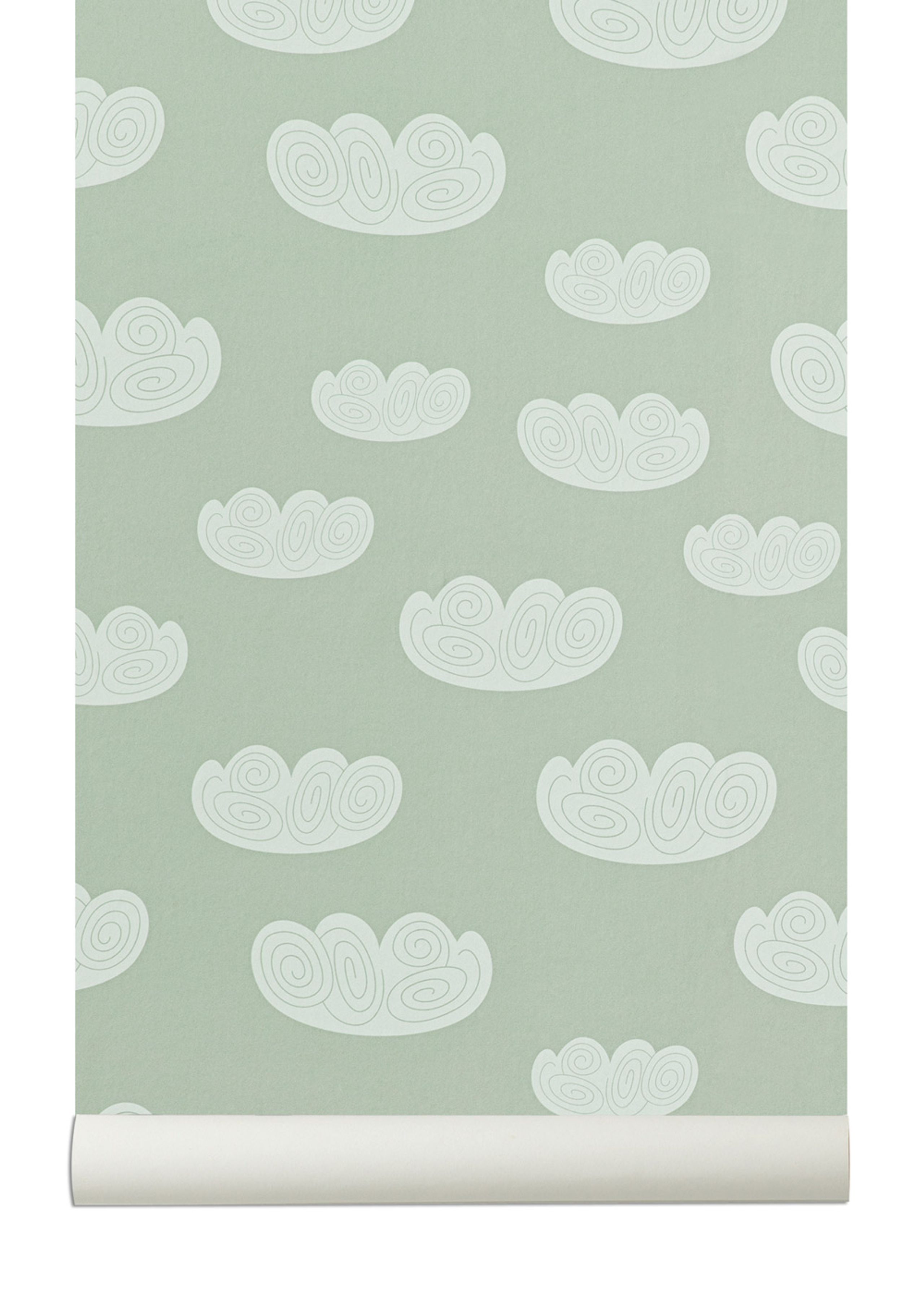 Ferm Living - Wallpaper - Cloud Wallpaper - Mint/White