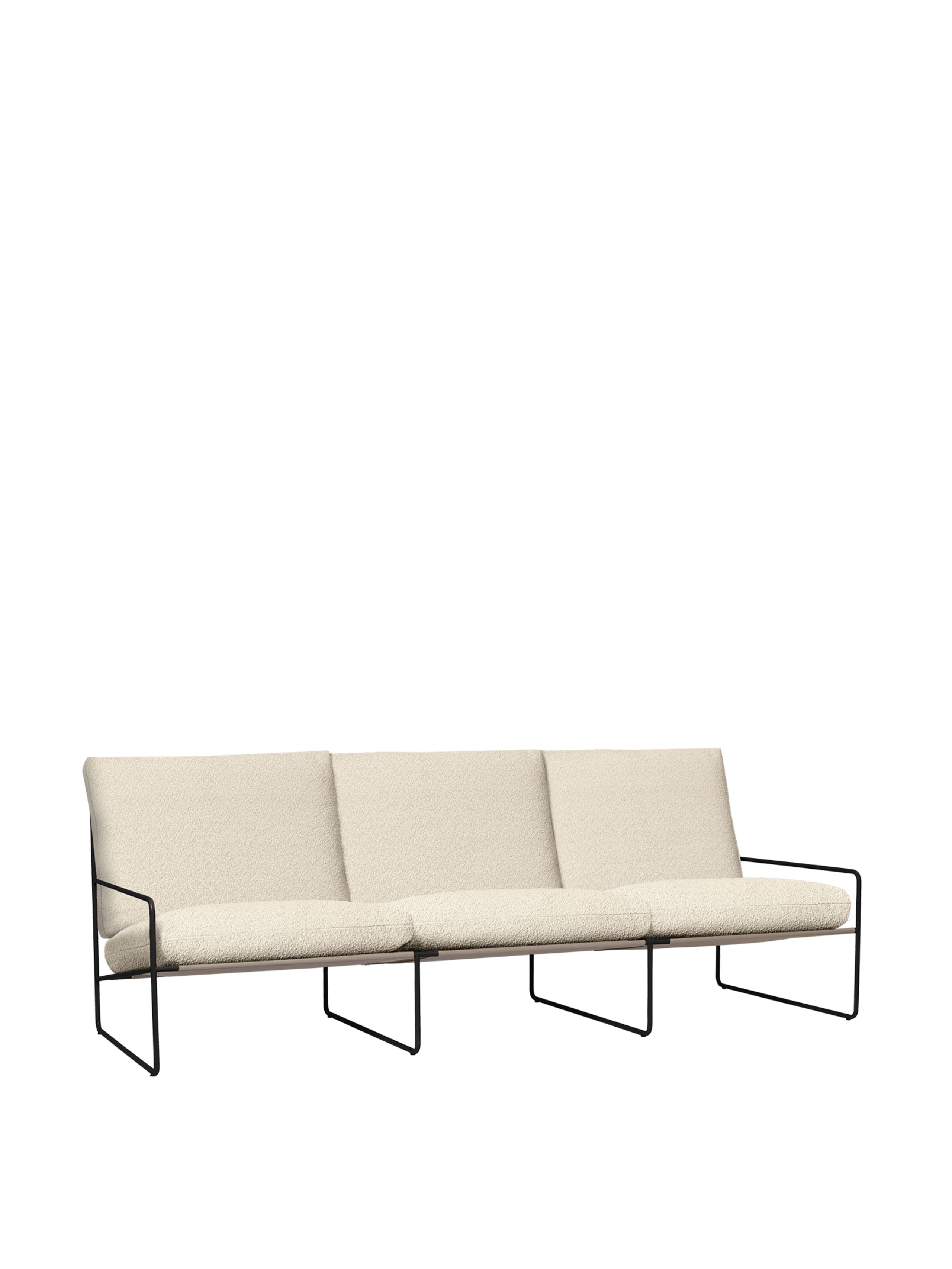 Ferm Living - Sofá exterior - Desert 3-seater Pure Bouclé - Black/Off-white