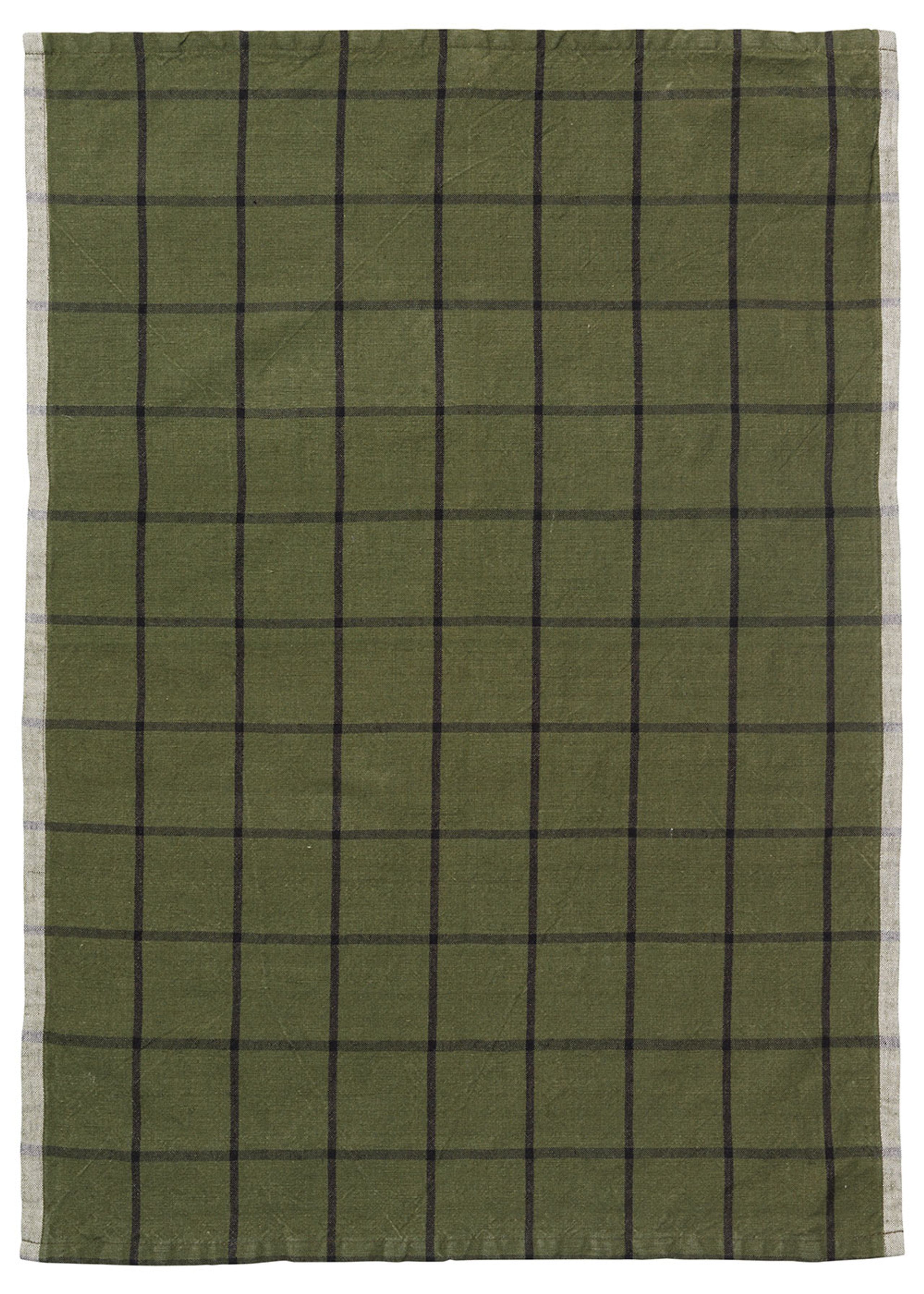 Ferm Living - Tea Towel - Hale Tea Towel - Green/Black