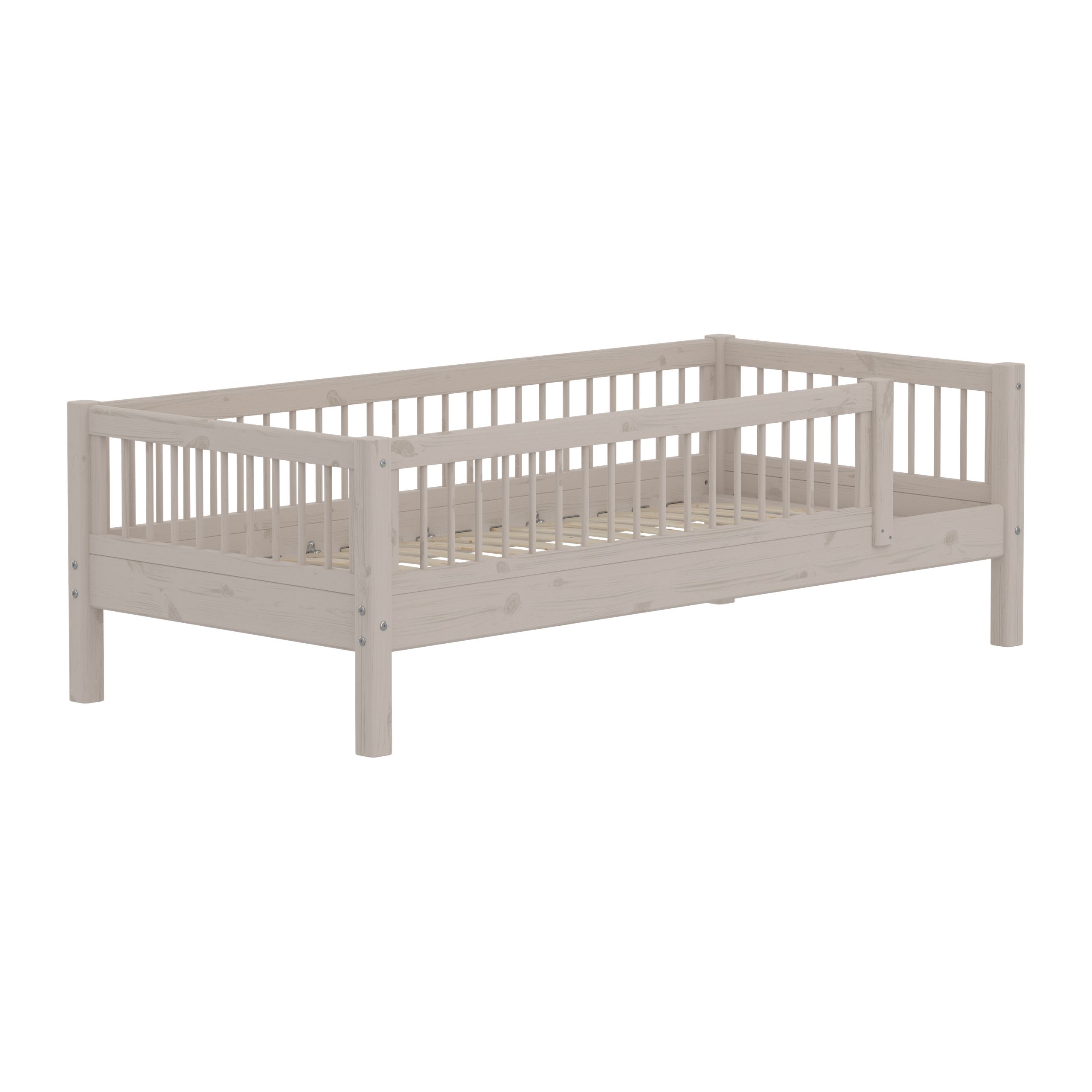 Flexa - Gommage des pieds - CLASSIC Single Bed With Side Bars - Grey Washed