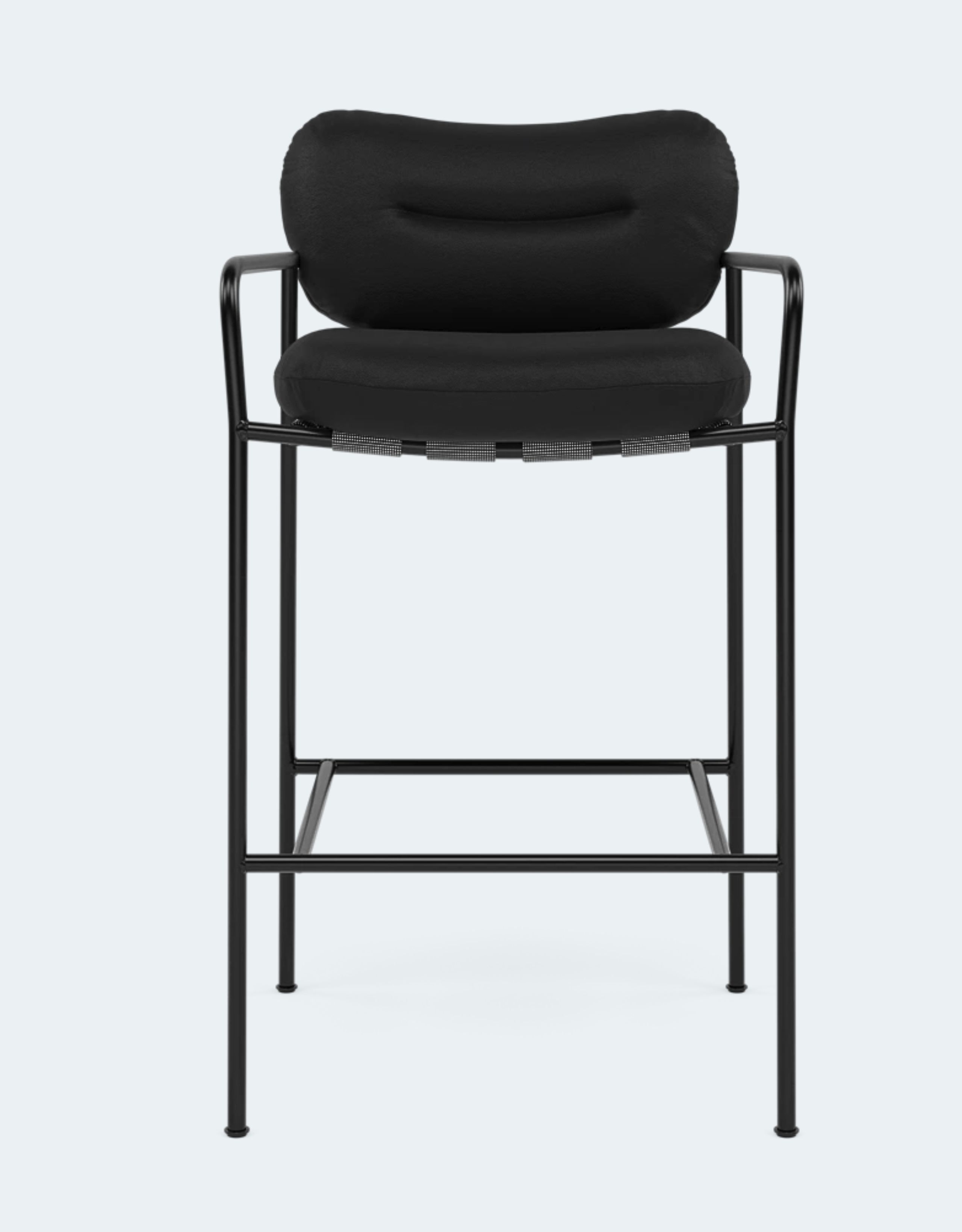 Fogia - Bar stool - Bollo Barstool Low - Elmosoft 99999 Black Frame Ral 9005