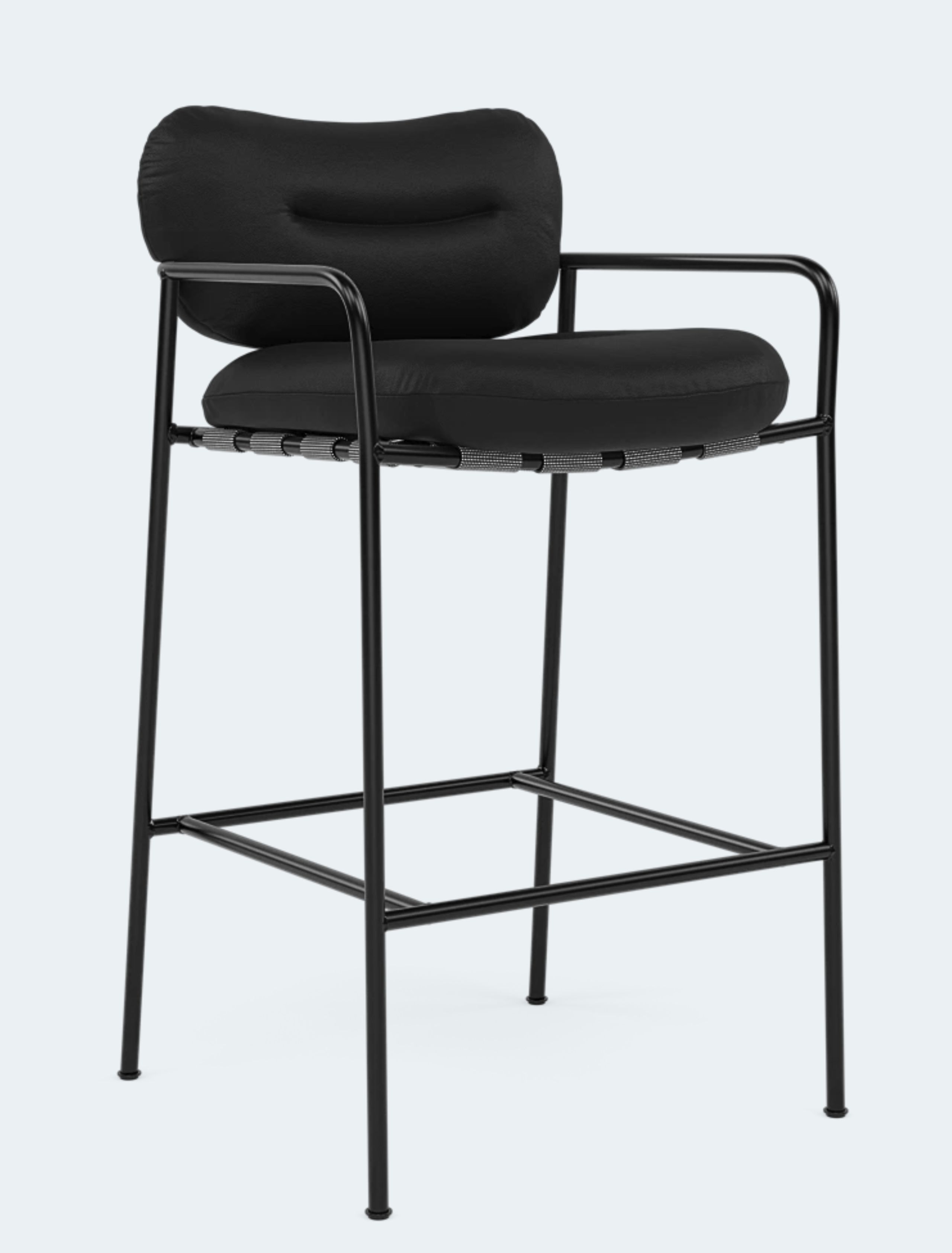 Fogia - Bar stool - Bollo Barstool Low - Elmosoft 99999 Black Frame Ral 9005