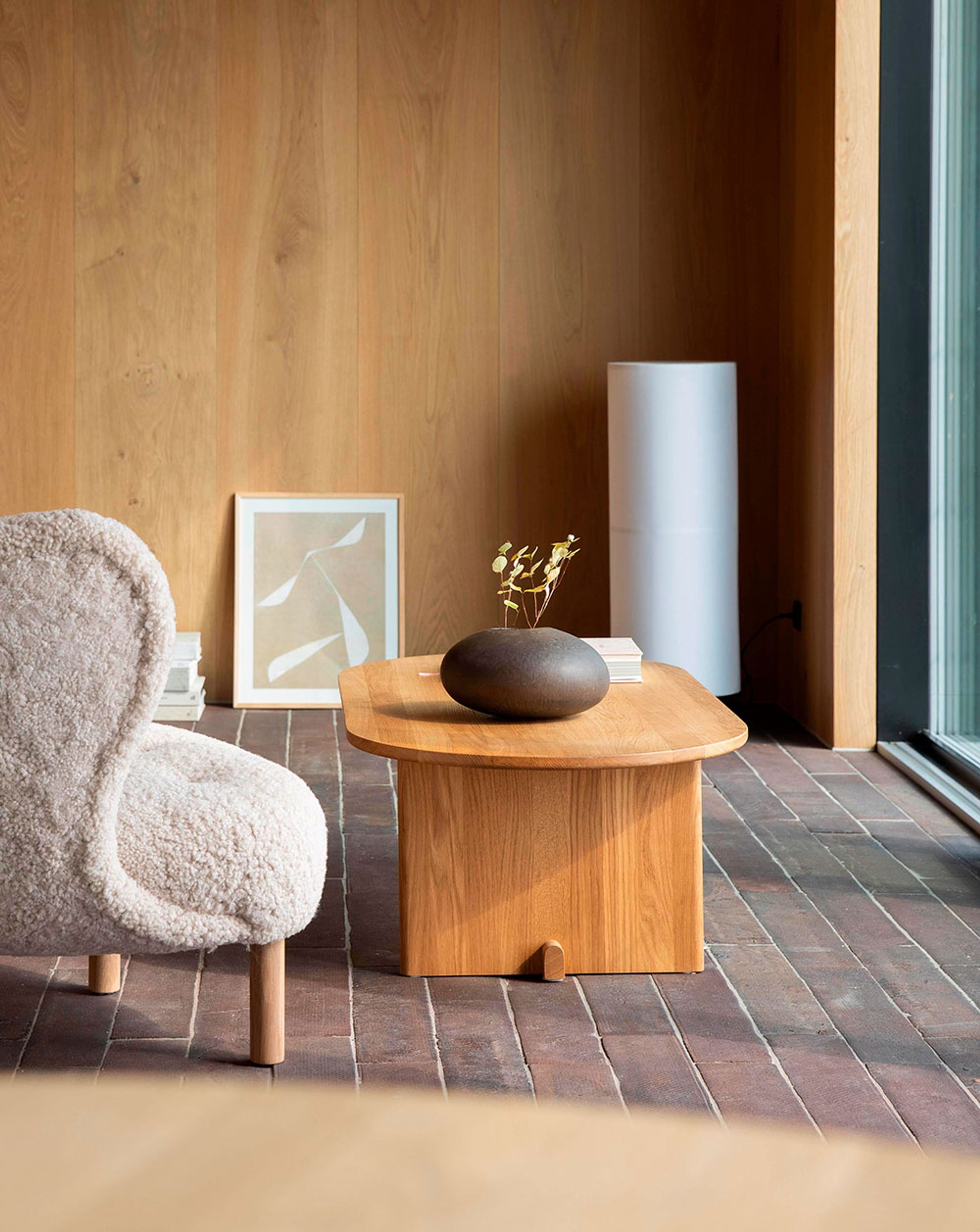 Fogia - Tavolino da caffè - Koku / Oval - Small - Lacquered Oak